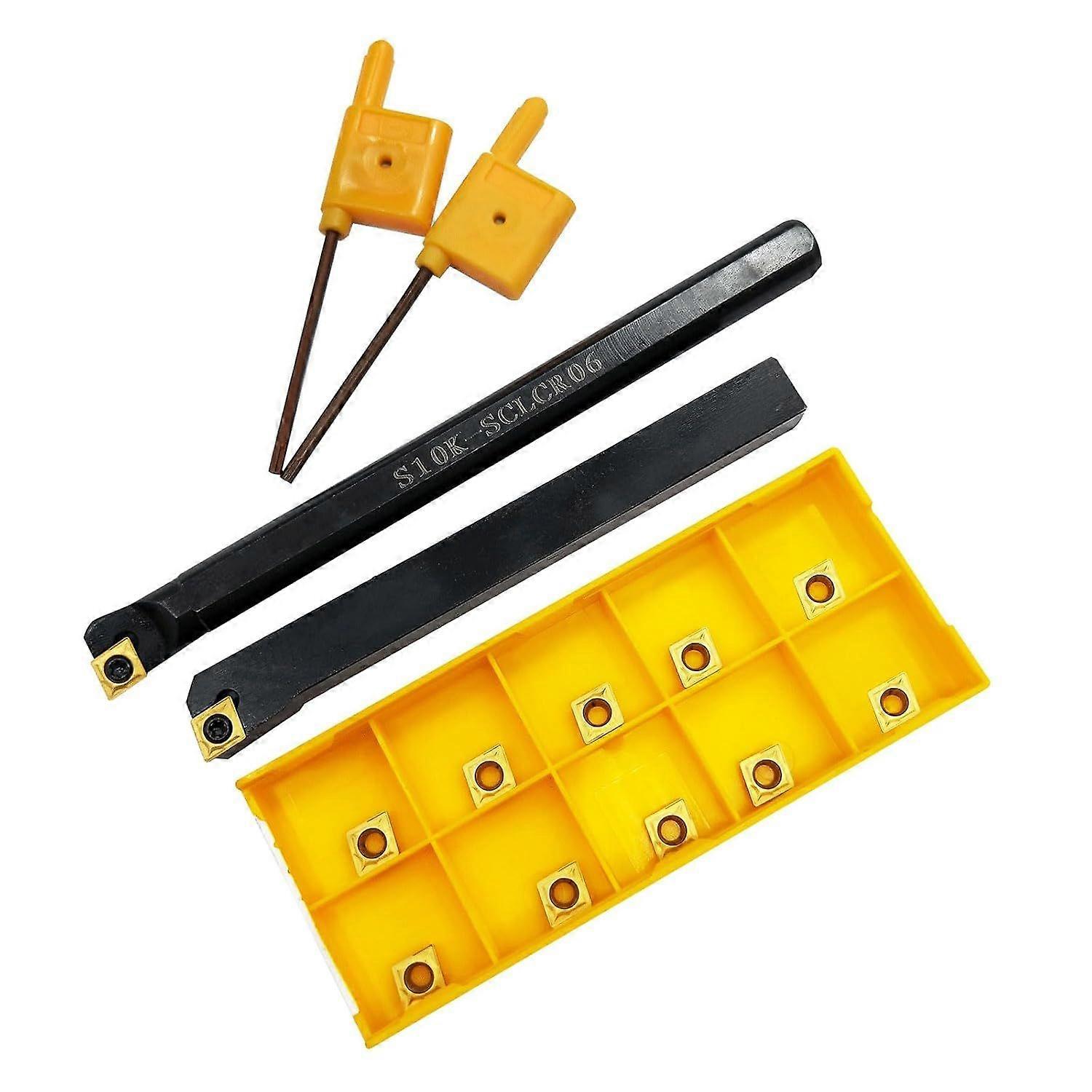 14 pcs 3/8" 10mm shank indexable lathe tool holder drill set for drill bits with