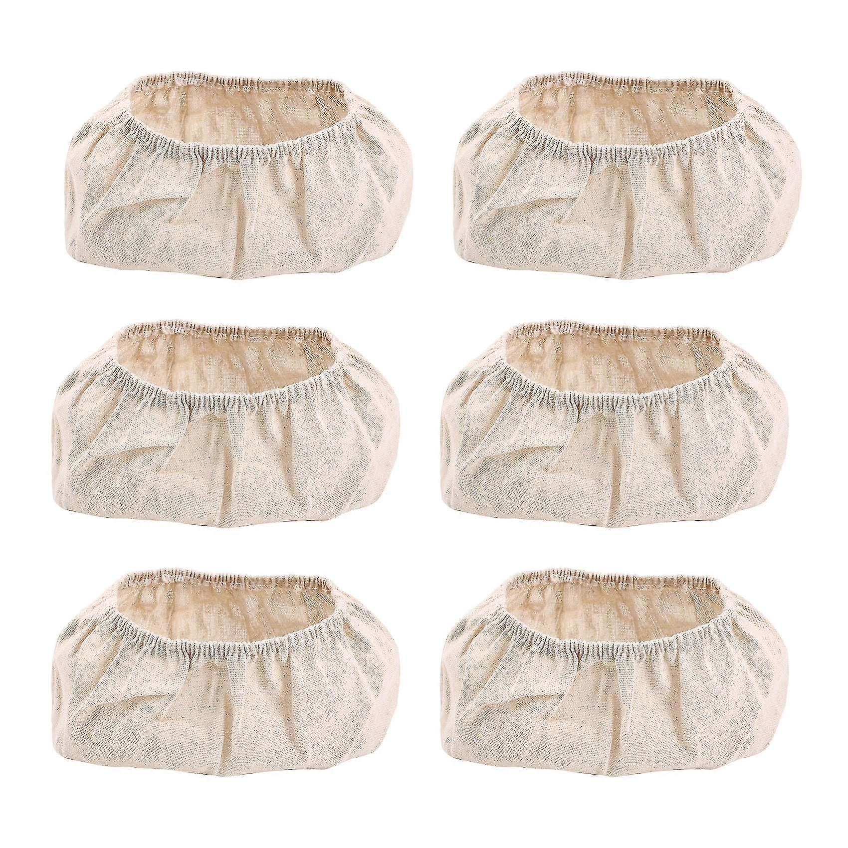 6 Pcs Oval Shape Bread Proofing Basket Cover Natural Rattan Baking Dough Sourdough Proofing Basket Cloth Liner