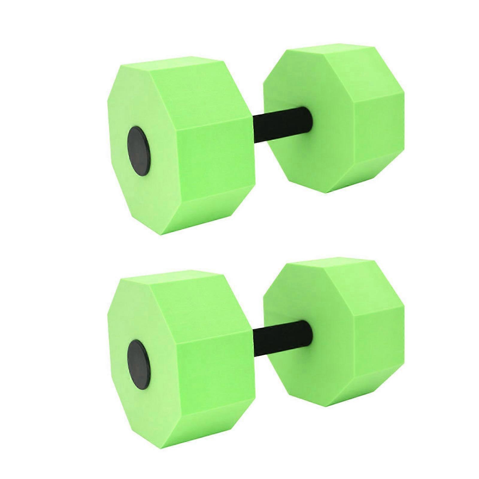 1Pair Water Dumbbells for Pool Resistance Training Exercise Fitness Barbells Foam Dumbbells Swimming Weights Enduring Green