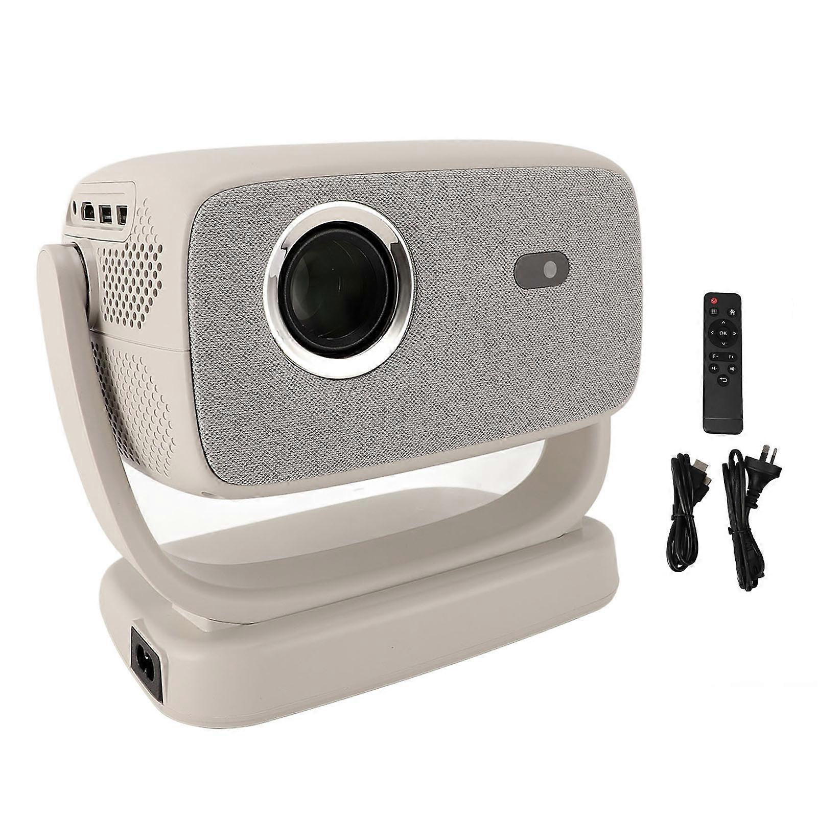 4K Projector with WiFi 6 Bluetooth 5.3 180° Rotatable Stand Automatic Correction AU Plug