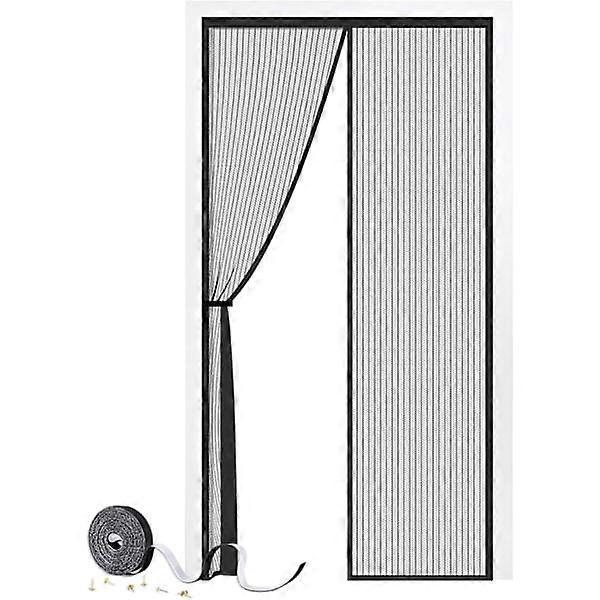 Magnetic Door Screen 80 x 200cm, Robust Fly Screen with Strong Magnets, Durable Mesh Curtain Keeps Insects Out