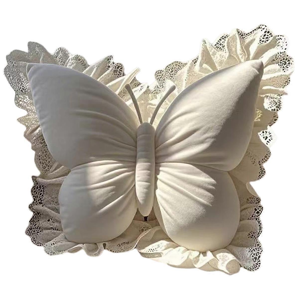 Princess Butterfly Pillow White
