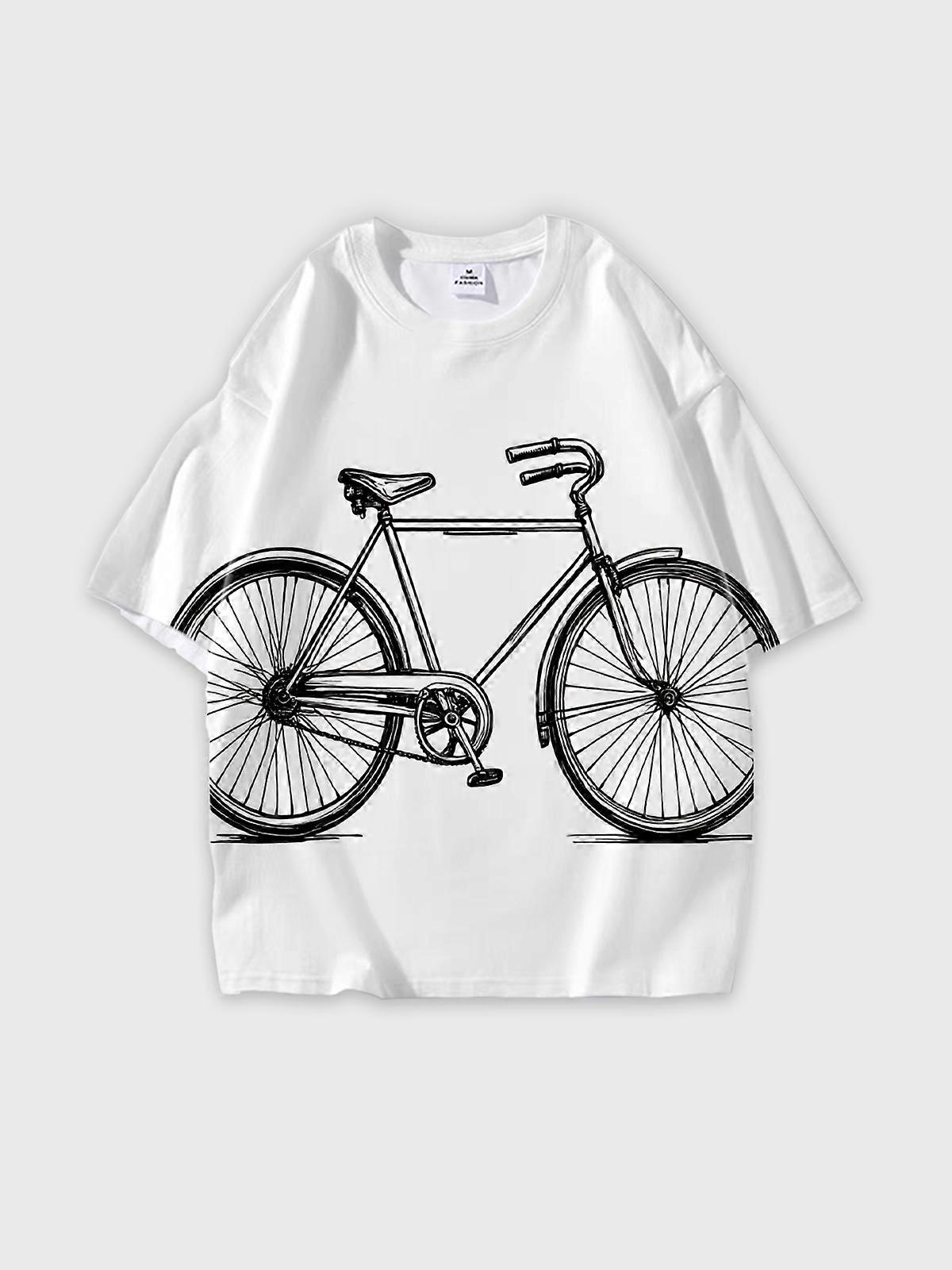T-Shirt Short Sleeve Round Neck, Summer Casual Loose Graphic Tee, Unisex Pattern U2069