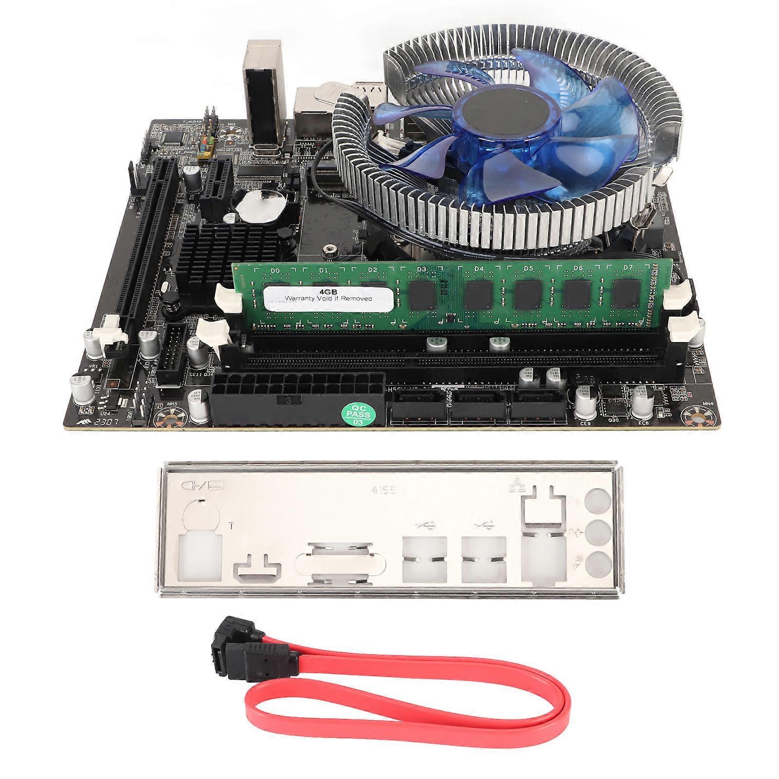 HM55 Motherboard Set with Cooling Fan for i3 530 CPU 4GB DDR3 Desktop PC Upgrade
