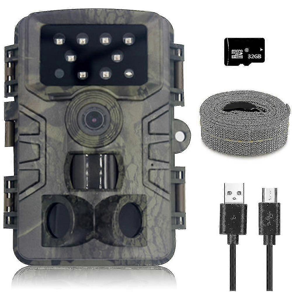 Trail Camera, Hunting Camera With Wideangle Motion Latest Sensor View Trigger Time Trail Game Camera With No Glow Andwaterproof For Wildlife Monitori