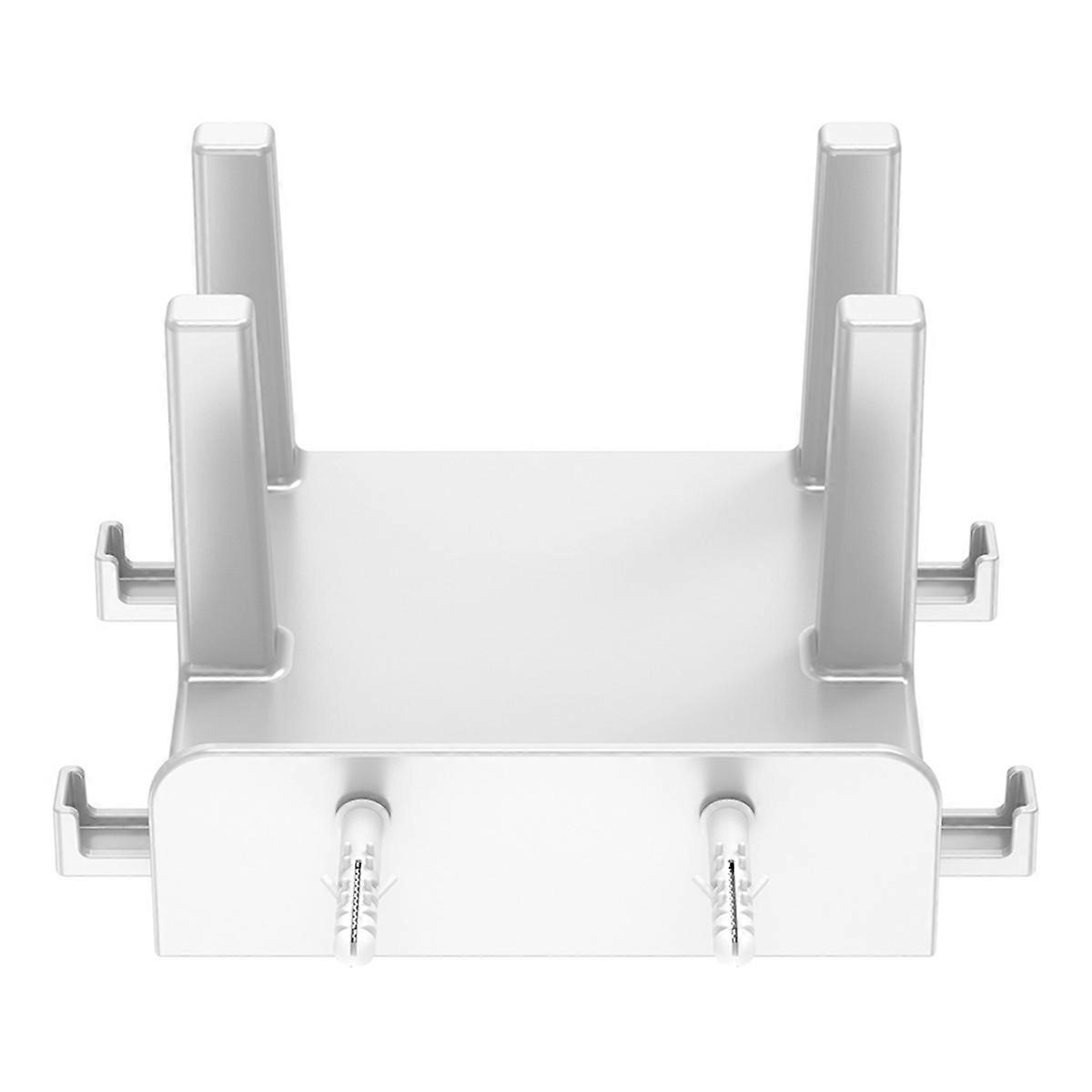 Router Wall Mount Bracket Wifi Storage Box Wall-Mounted Holder Wall Mounted Cable Organizer for Router Top Box White