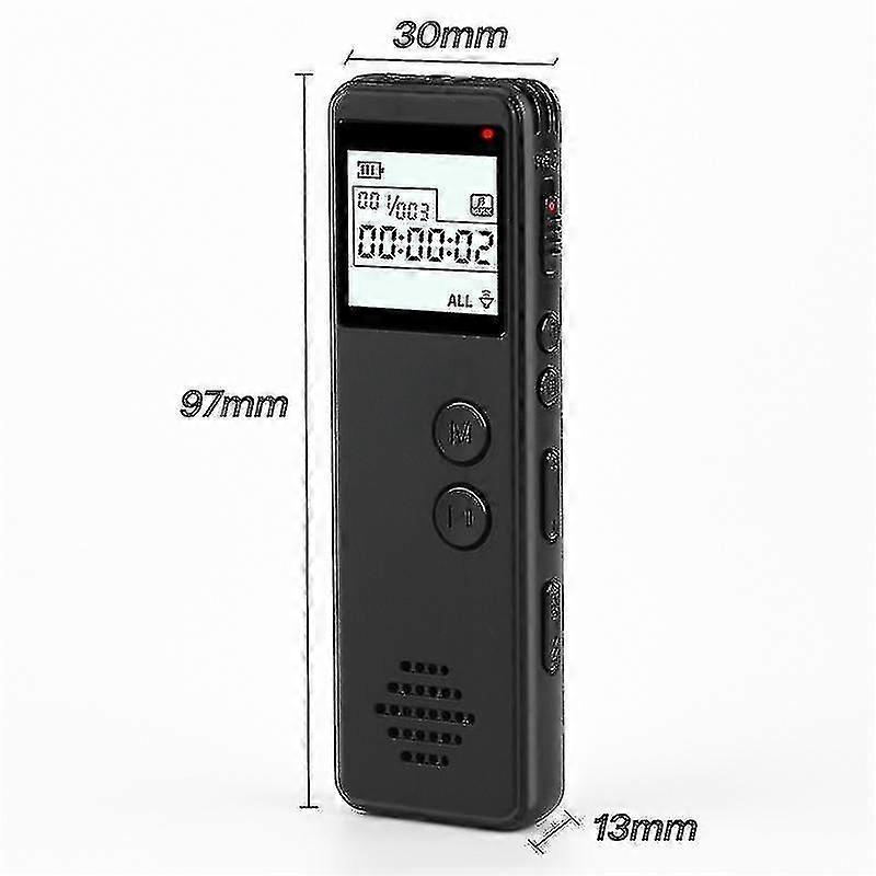 32gb Digital Voice Recorder o Mp3 Dictaphone Noise Reduction Voice One Key Recording Wav Record