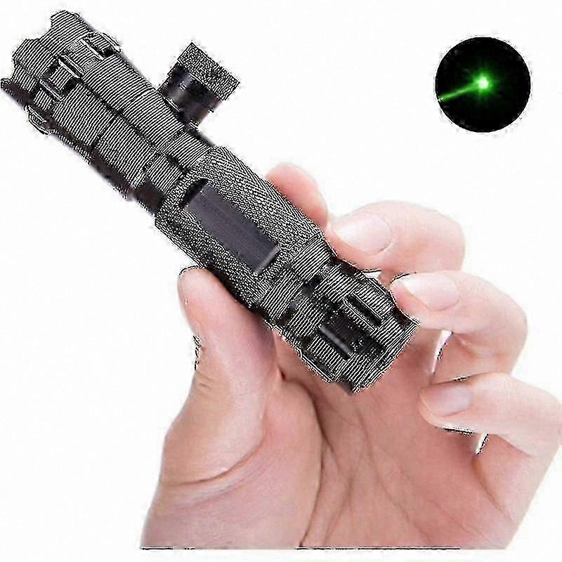 Dual Color Green and Red Laser Pointer, Adjustable Focus, CNC Aluminum Housing, Powered by 16340 Battery for Outdoor Use and Presentations