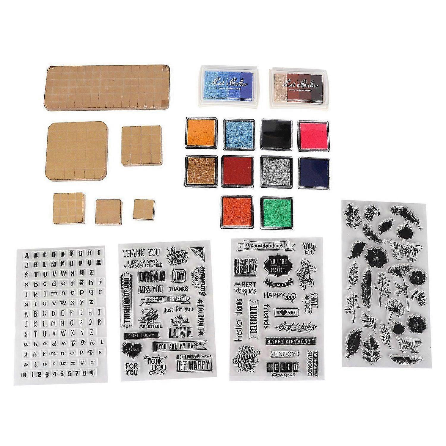 2025 Latest Model Stamp Blocks Tools Set Transparent Acrylic DIY Stamp Kit