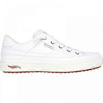 Women's Skechers Arch Fit Arcade - Meet Ya There | White | Womens Canvas Trainers