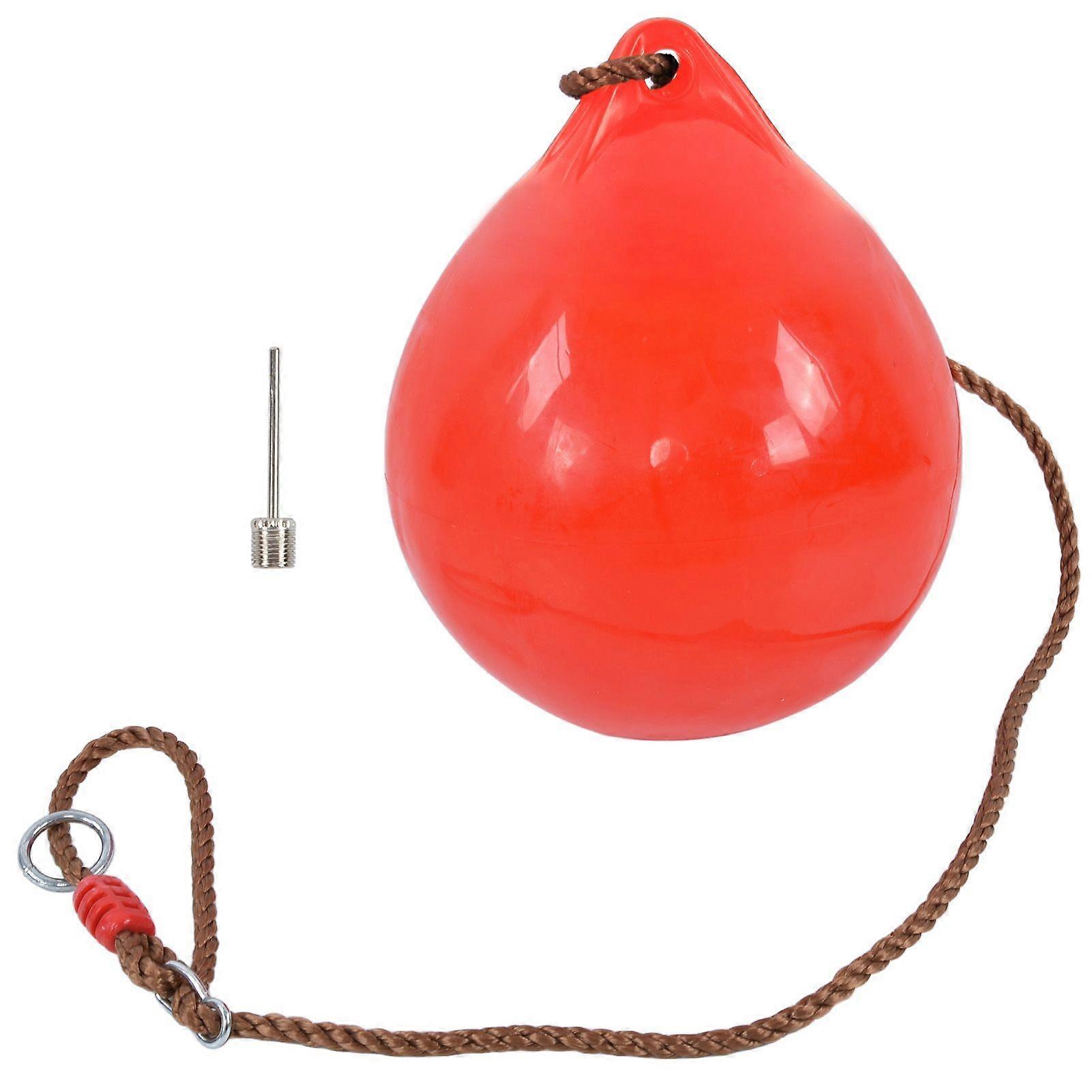 Inflatable Ball Swing Seat 29cm/11.4in Red Small with Hanging Rope Chain for Indoor Outdoor Garden