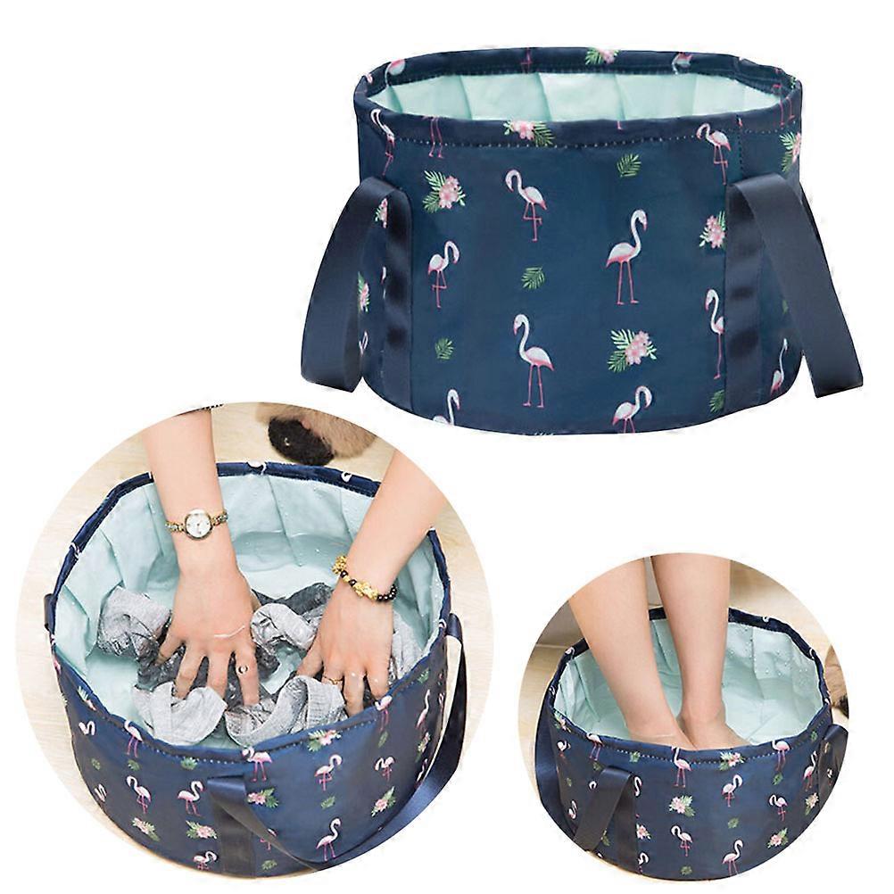 Portable Travel Folding Bucket Bag for Storage Use Blue
