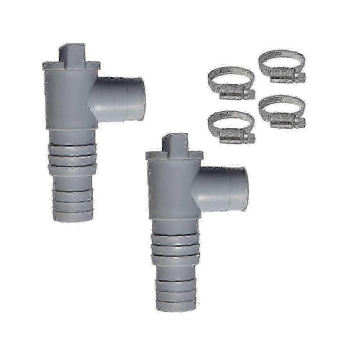 2-Pack PVC Pool Filter Adapter Kit with Leak-Proof Seal for 32mm Hoses
