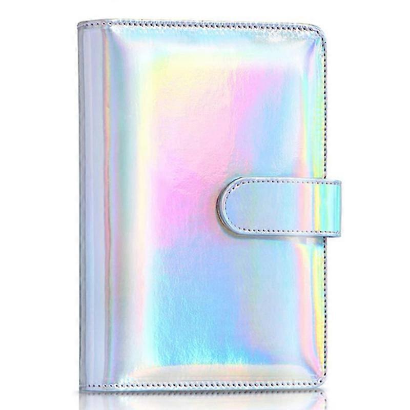A6 Size 6-Ring PU Leather Notebook Binder Cover Laser Design Planner Journal Binder Shell for Budget