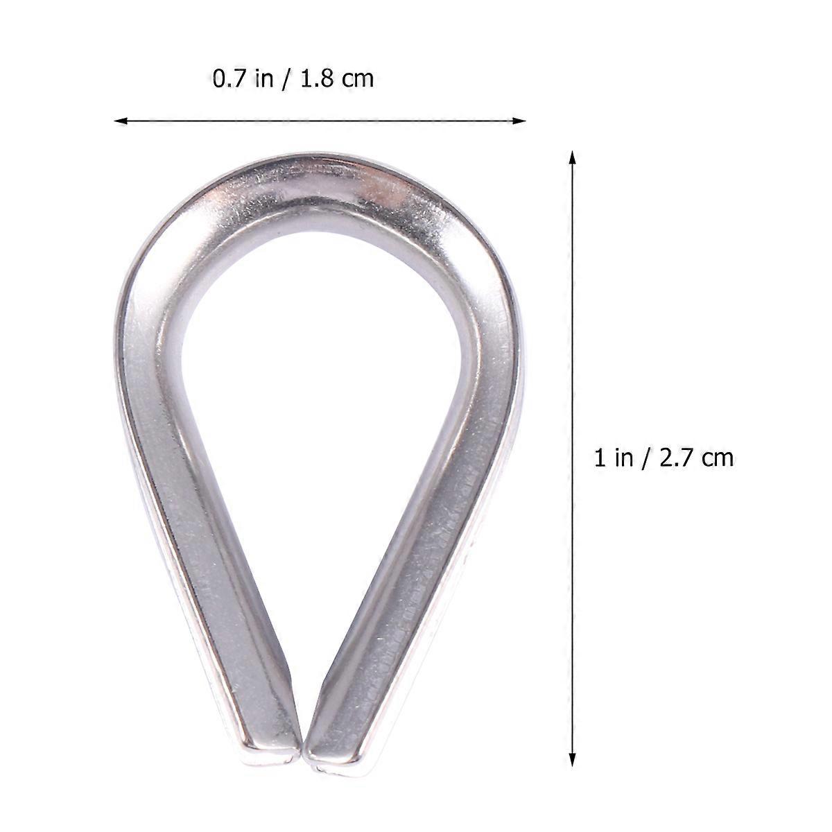 Stainless Steel Wire Thimble for Wire Rope Use with 20Pcs Silver Rings