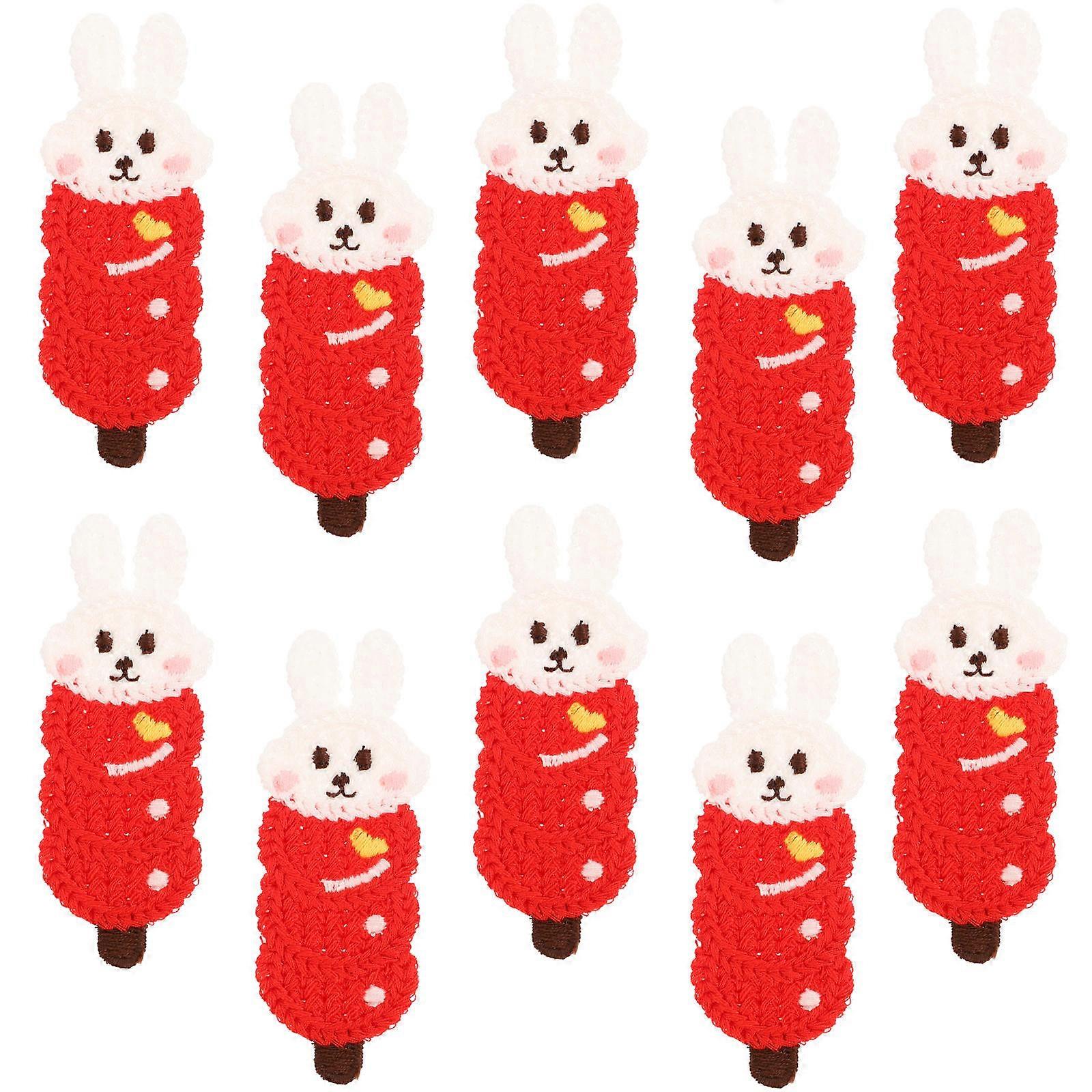 Bunny Rabbit Sew on Applique Patches for Clothes 10Pcs Assorted Color