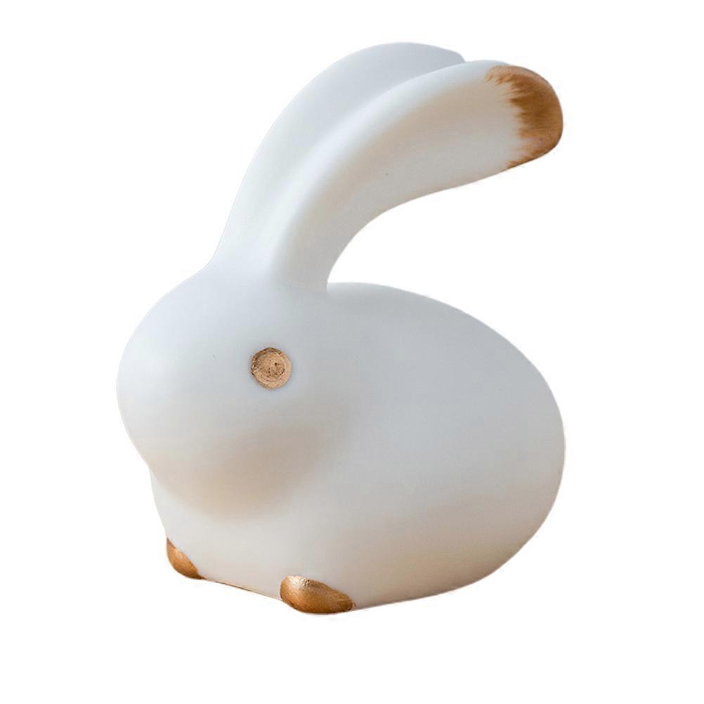 White Rabbit Shaped Ceramic Crafts for Table Ornament