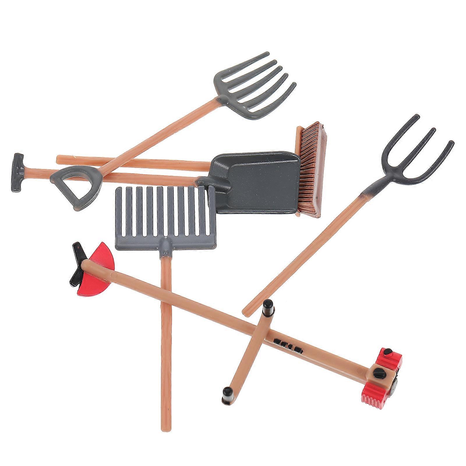 Simulation Farm Tools Model PVC Farm Tool Model for Kids 6Pcs Set