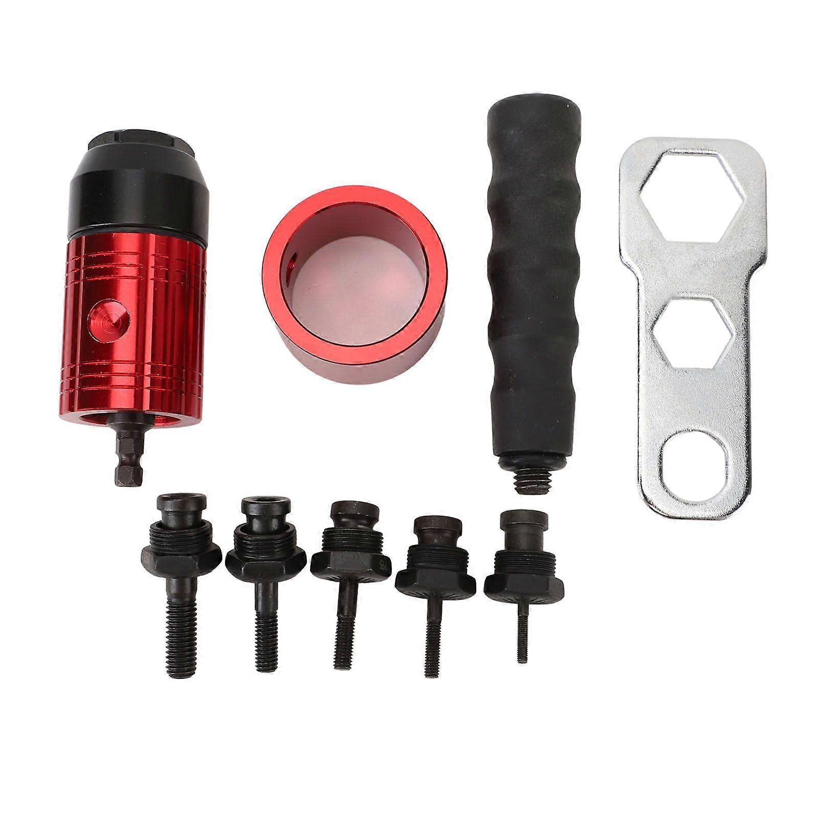 Rivet Nut Tool Adapter Manual Automatic Nut Gun Tool Attachment Electric Rivet Gun Adapter with 5 Mandrels