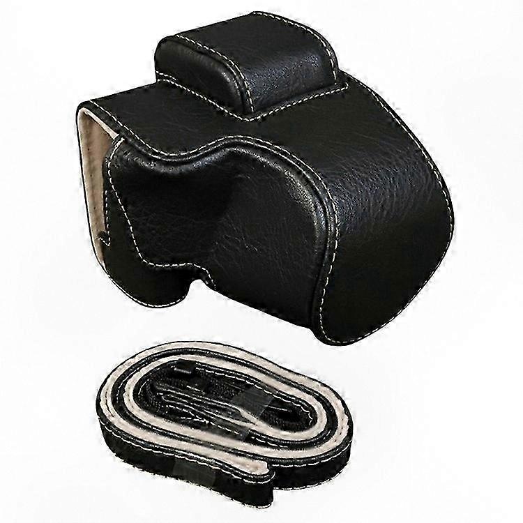 Synthetic Leather Camera Bag with Strap, Protective Case for Mirrorless Cameras, Textured Cover