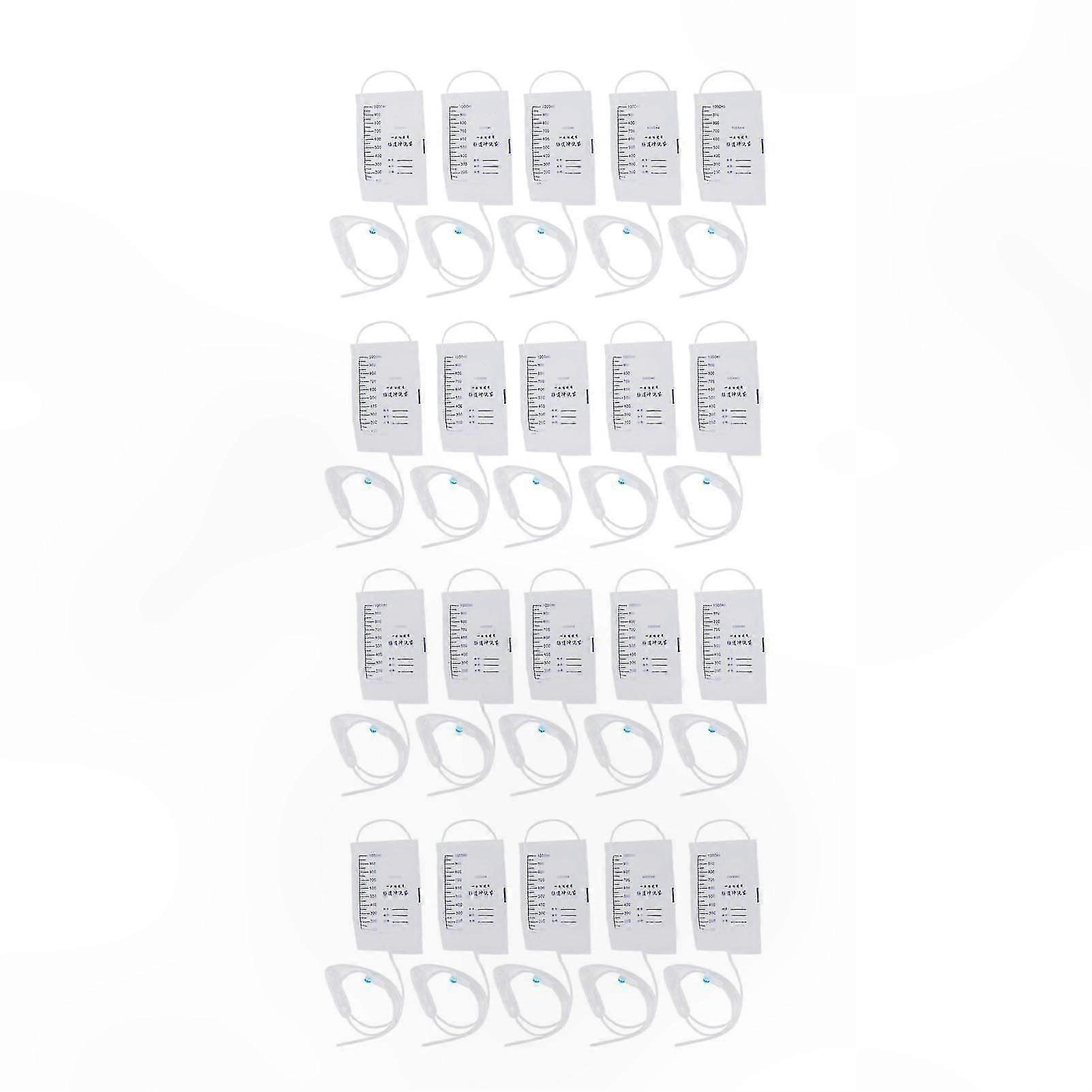 20-Pack Disposable Enema Kit 1000ml for Constipation Relief Hygienic Colon Cleansing Bag Suitable for Home Use