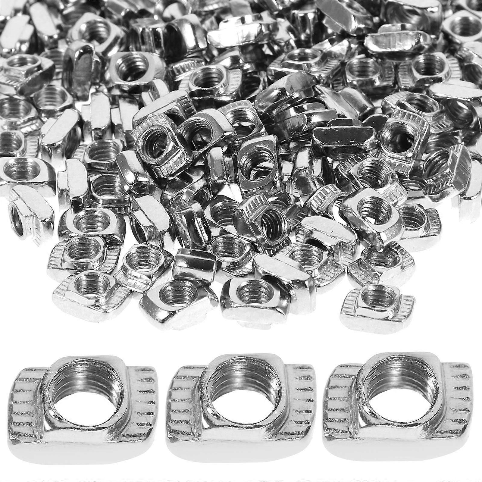 Aluminum T-Nut for Repairing European Extrusions 200Pcs Silver Profile Thread