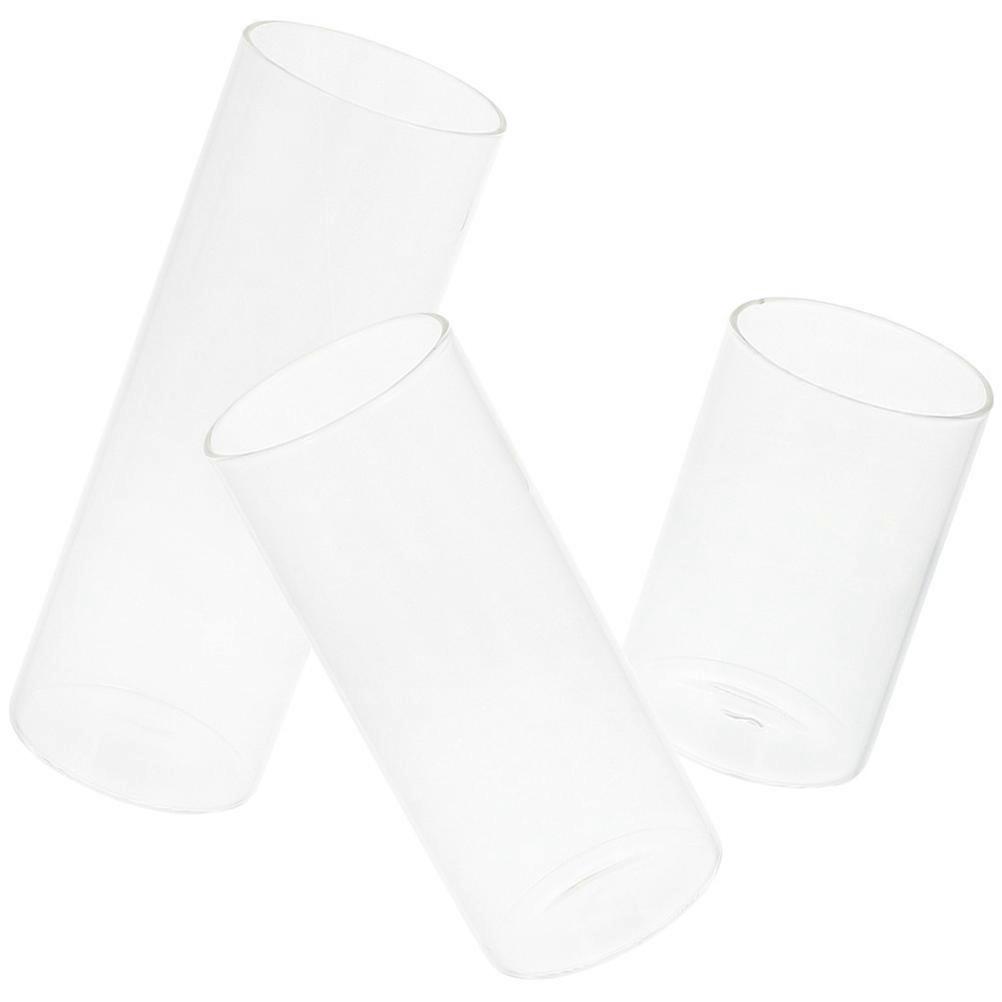 Glass Candle Holder for Windproof Function 6Pcs Transparent Cylinder