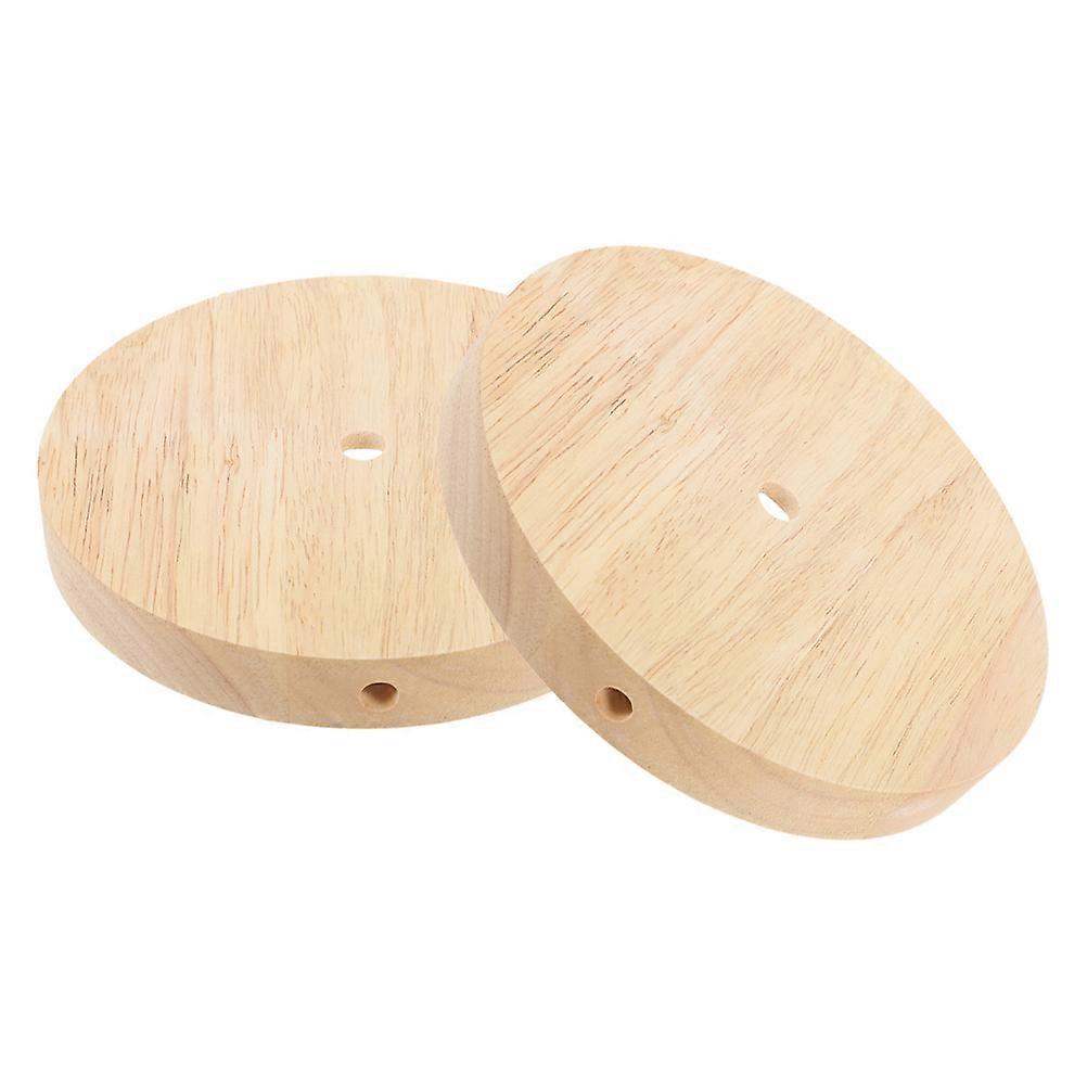 Round Wooden Lamp Base for DIY 8Pcs Solid Wood Bases for Table Light Display