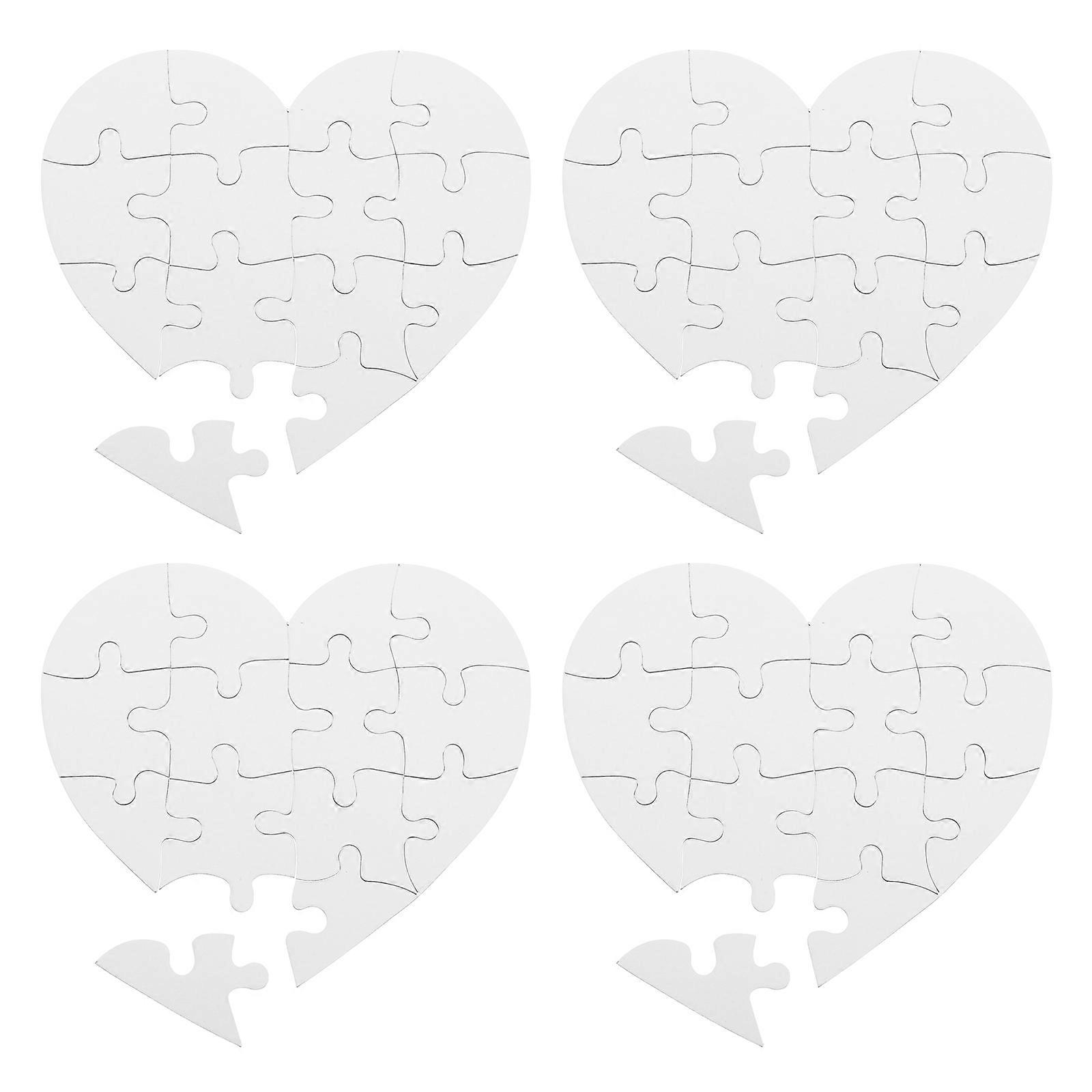 Kids DIY Blank Coloring Puzzle Board 32Sets Paper Pieces for Painting