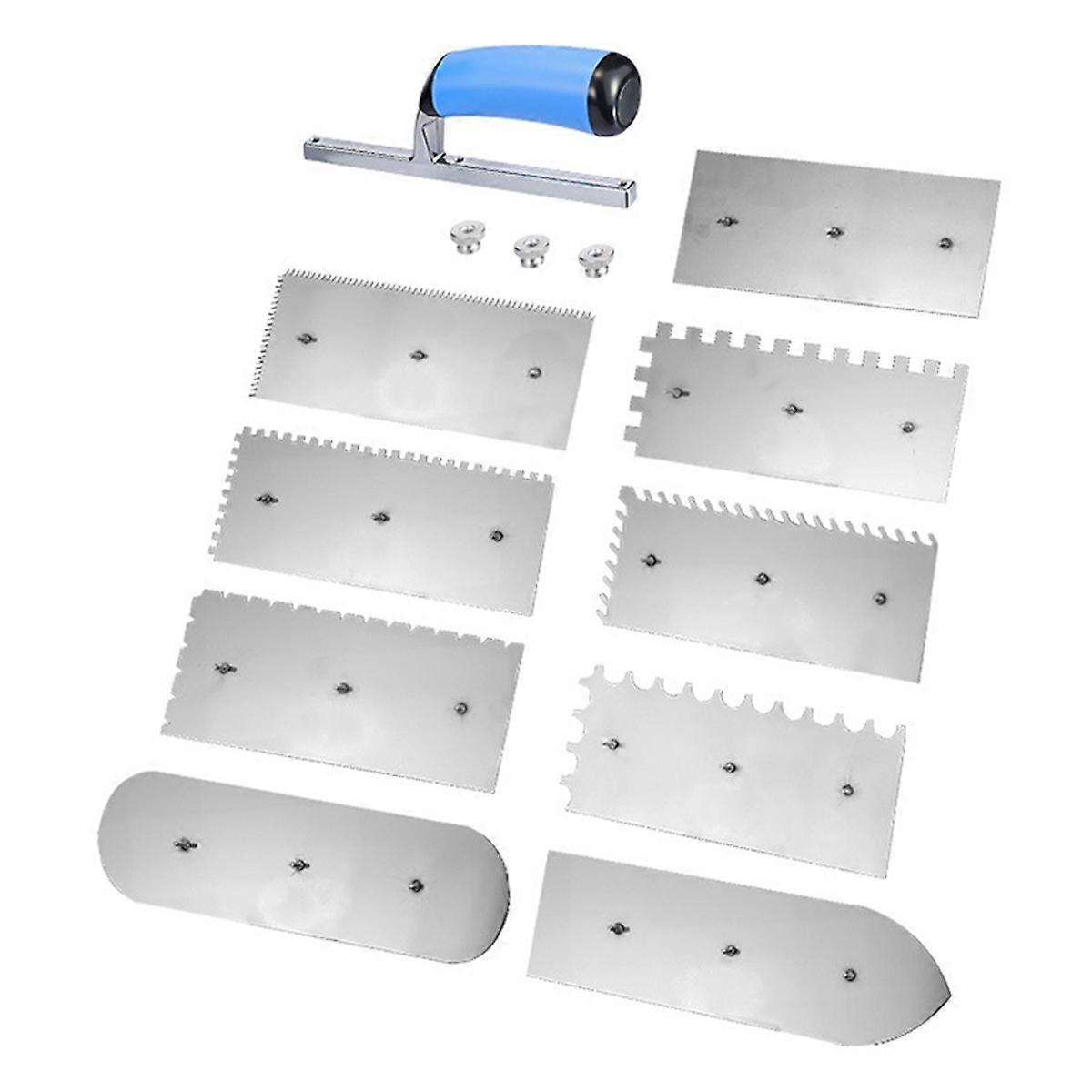 11pcs Serrated Plastering Knife,Concrete Finishing Trowel
