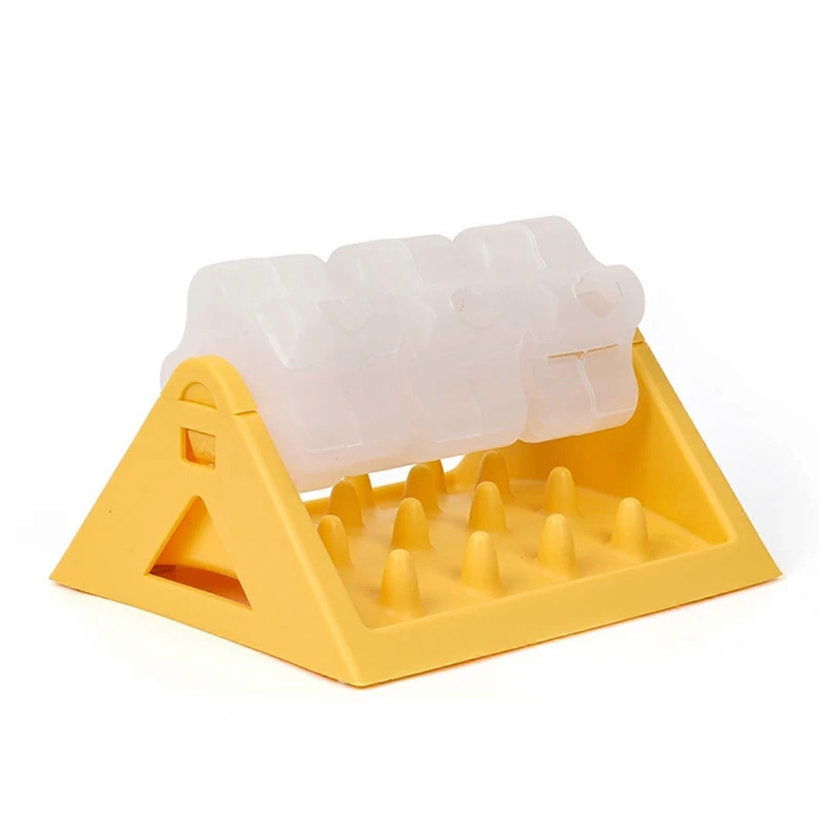 Pet Slow Feeder Dog Puzzle Feeder Dispensing Toy For Dogs And Cats, Interactive Rotating Food Toy, Yellow