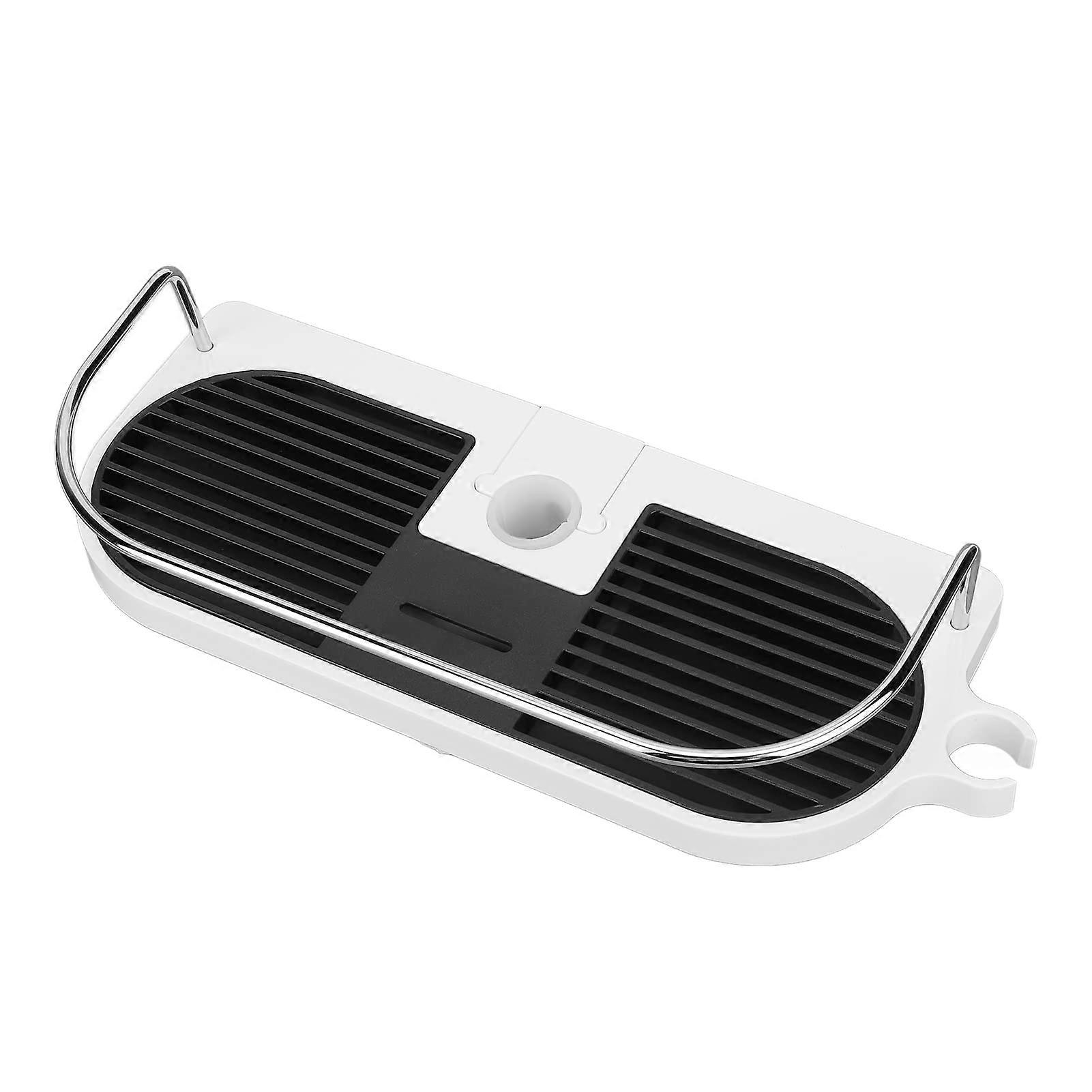 Shower Rack Shelf in Thickened ABS Material with Stainless Steel Fence for Bathroom Organization and Storage Solutions