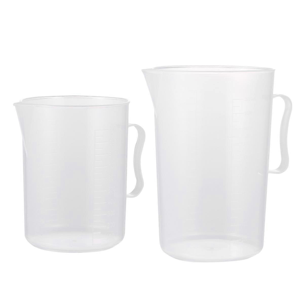 Baking Measure Cup Plastic Kitchen Pitcher for Measuring 4Pcs Clear