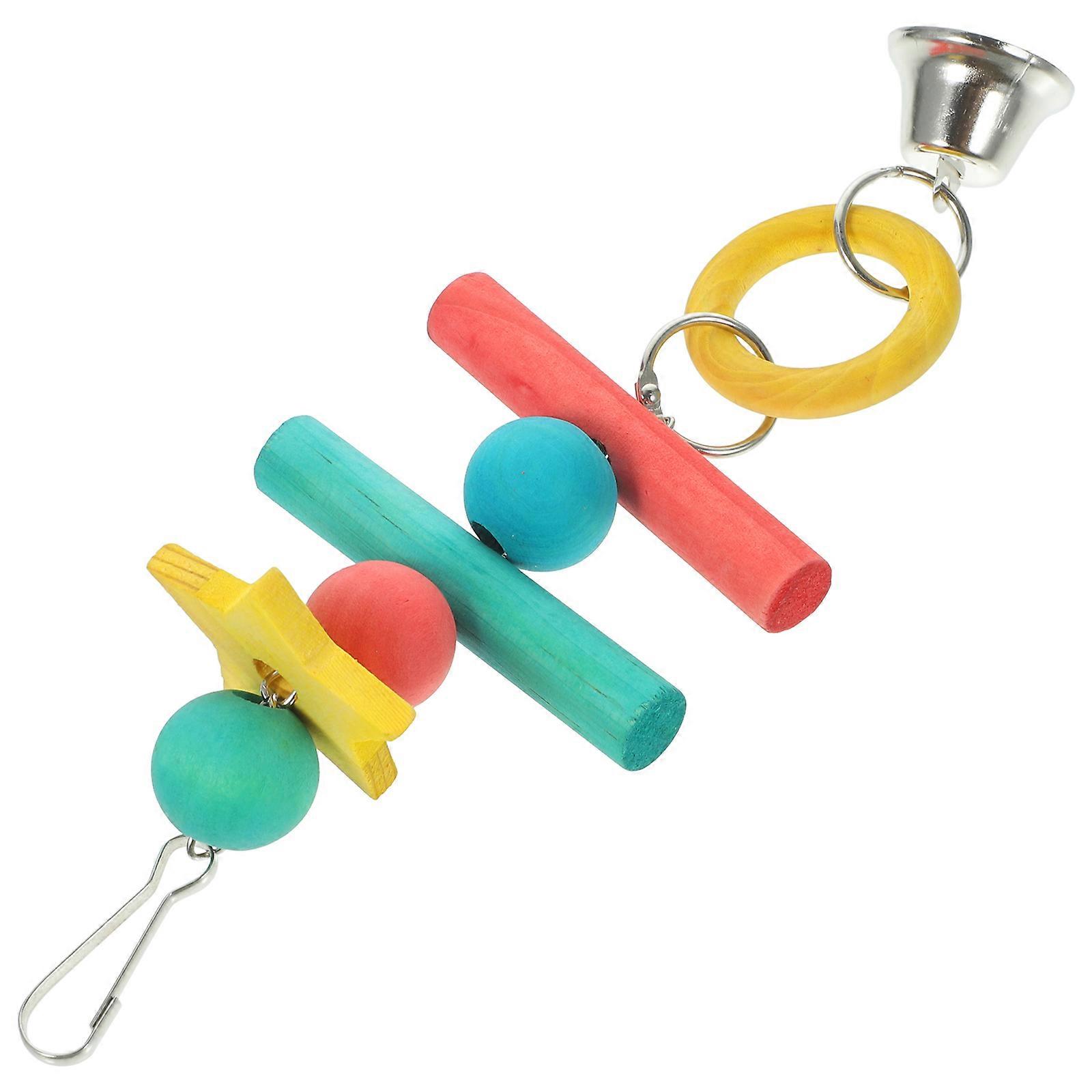 Parrot Hanging Chewing Toy Wooden for Bird Biting 2Pcs Play Set
