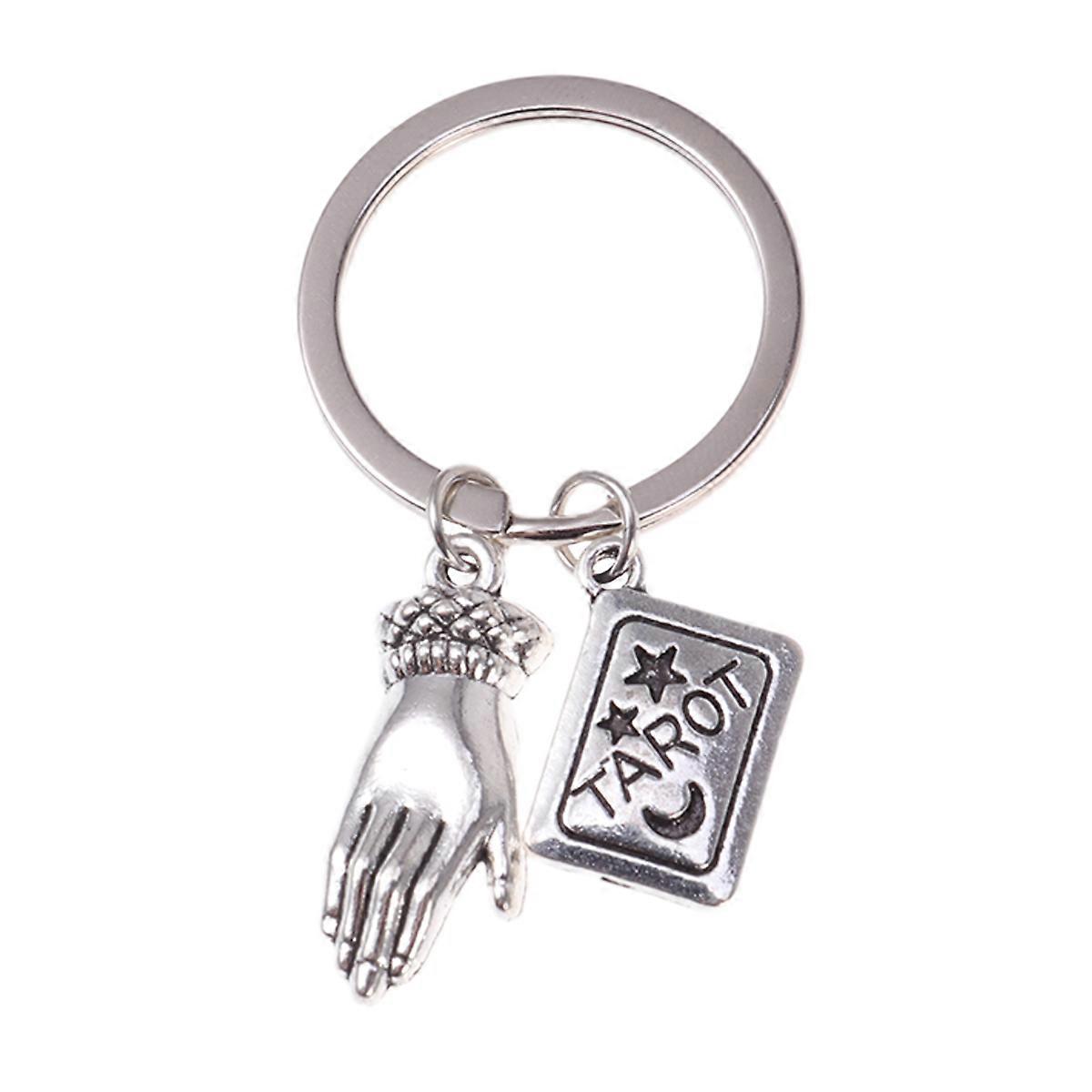 Creative Key Ring Pendant Zinc Alloy Key Chain with Tarot 3Pcs for Decoration