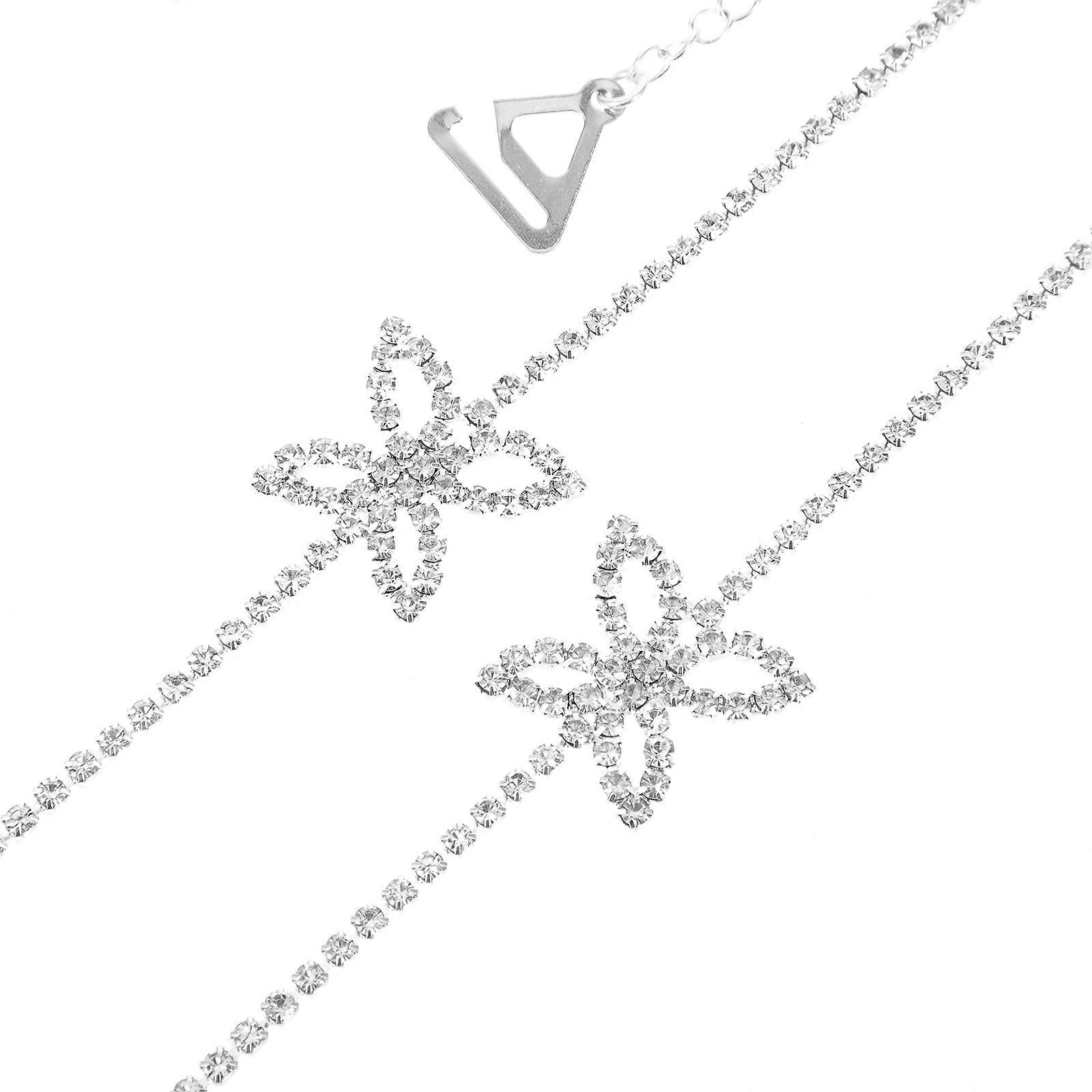Decorative Butterfly Rhinestone Bra Straps Adjustable Bra Chain Straps 3Pairs