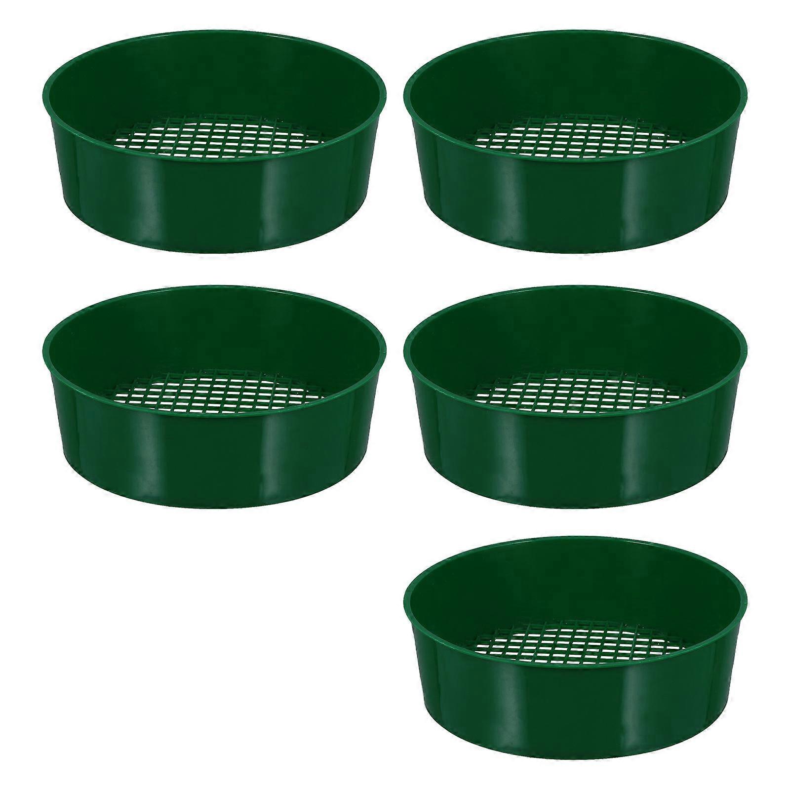 Garden Soil Sifter Plastic Tool for Stone and Sand Filtering 10Pcs Green