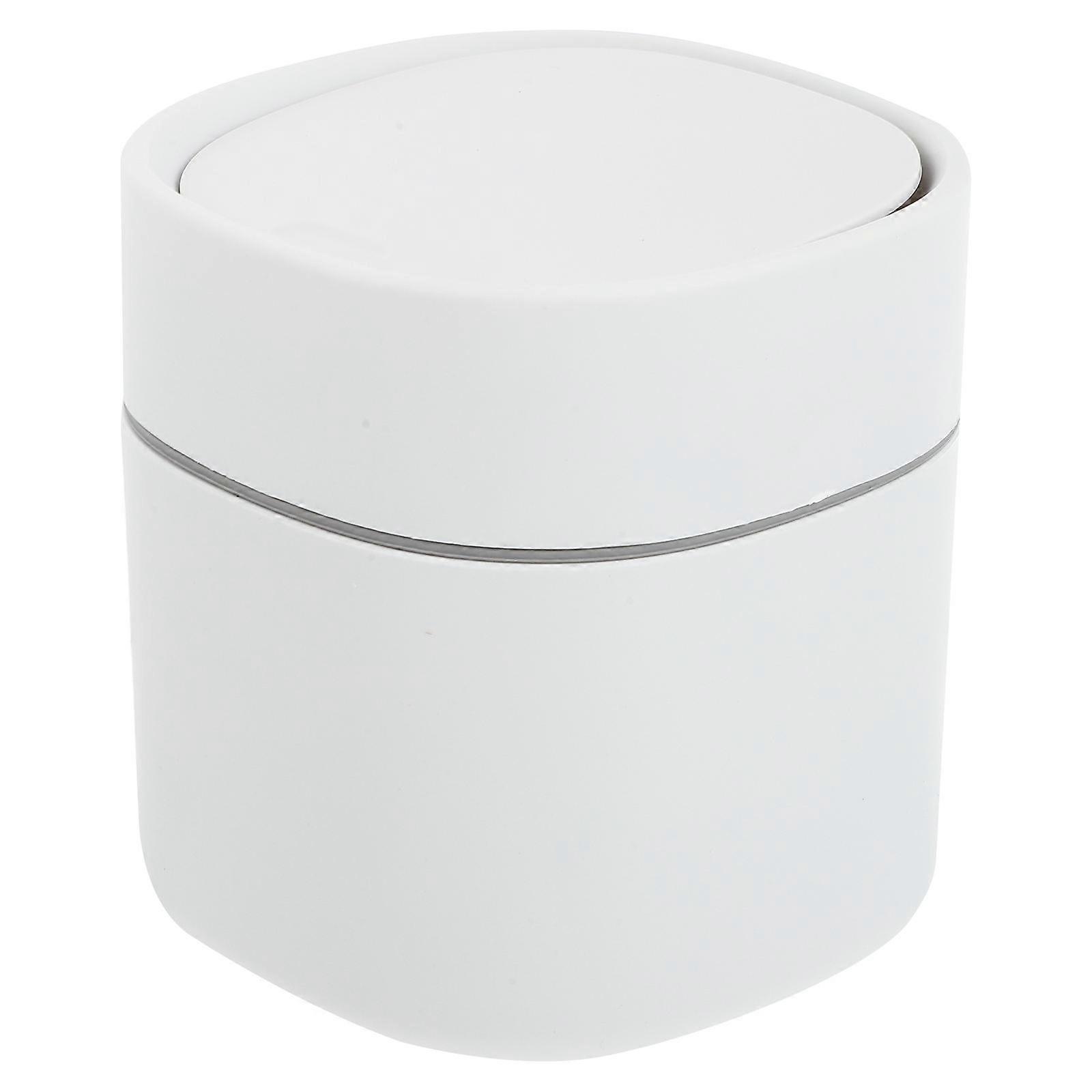 Household Trash Can White Plastic Pop Lid Waste Container 1Pcs