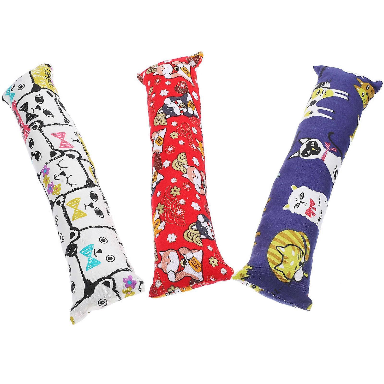 Indoor Cat Teething Toys 6 Pcs Catnip Plush Pillows Lovely Shaped For Active Kittens