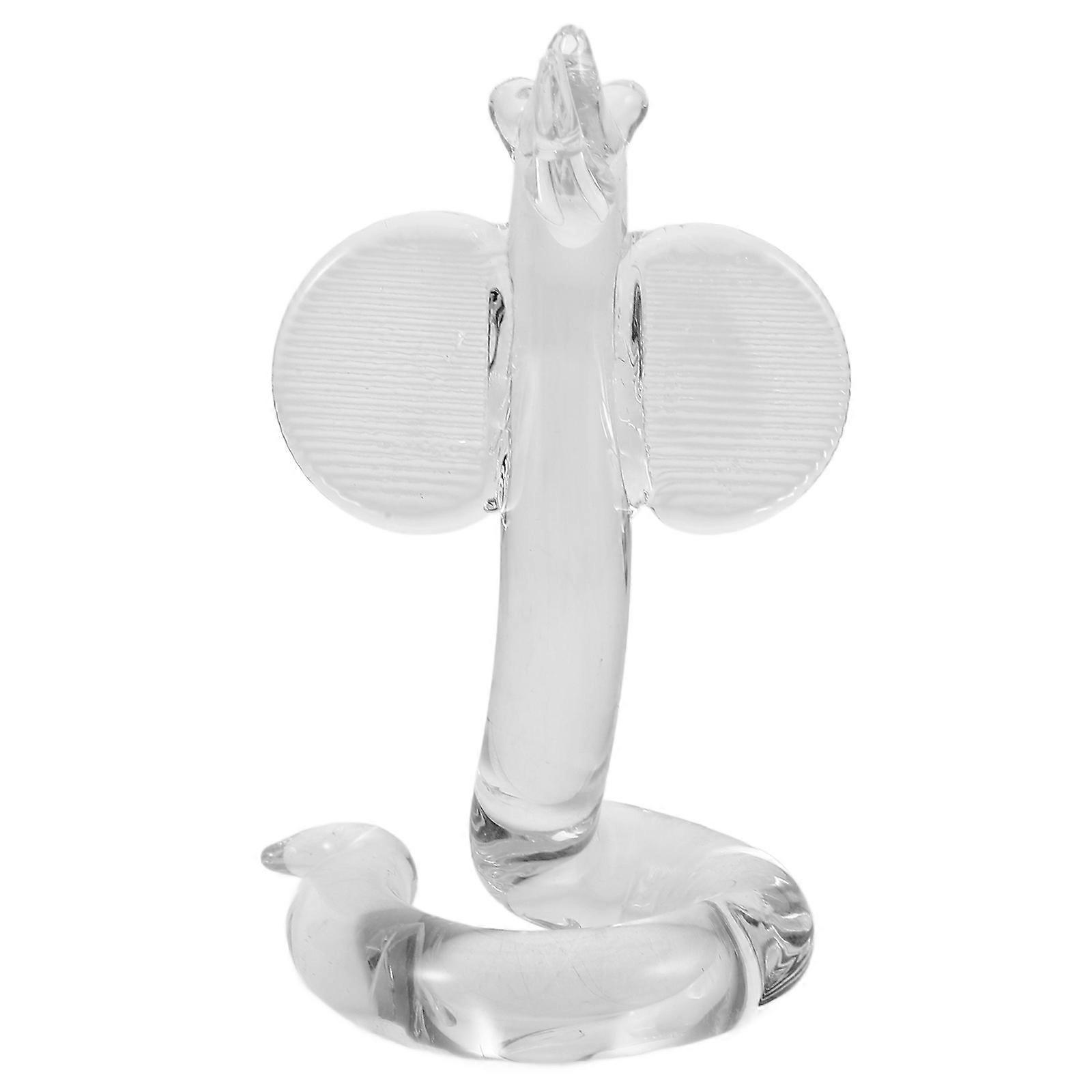Crystal Snake Figurine Decoration Transparent Artificial Glass 1Set