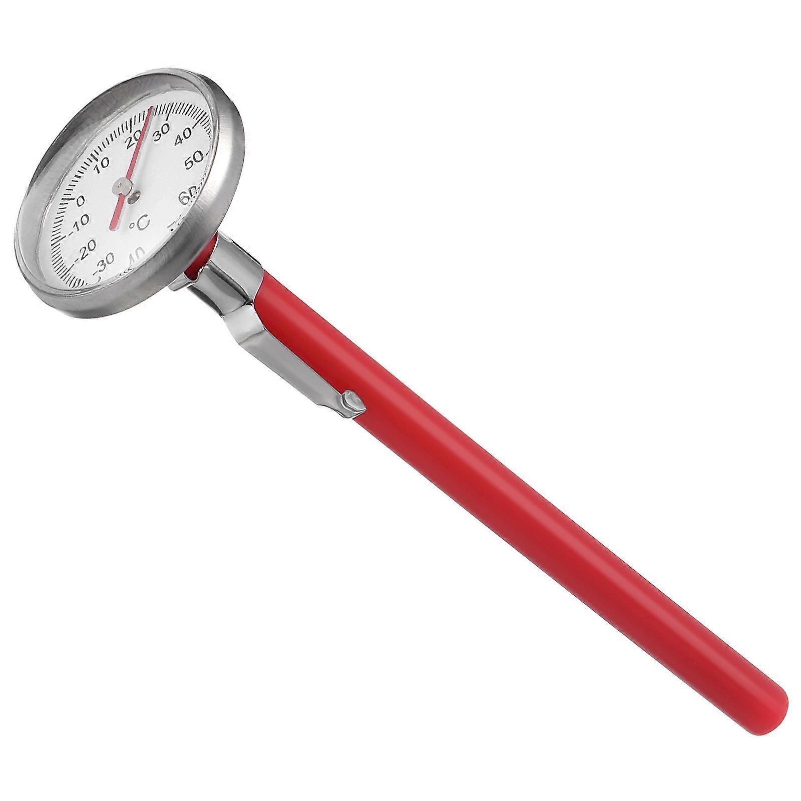 Car Clock Thermometer Mechanical for Car Use 3Pcs Red Accessory Set