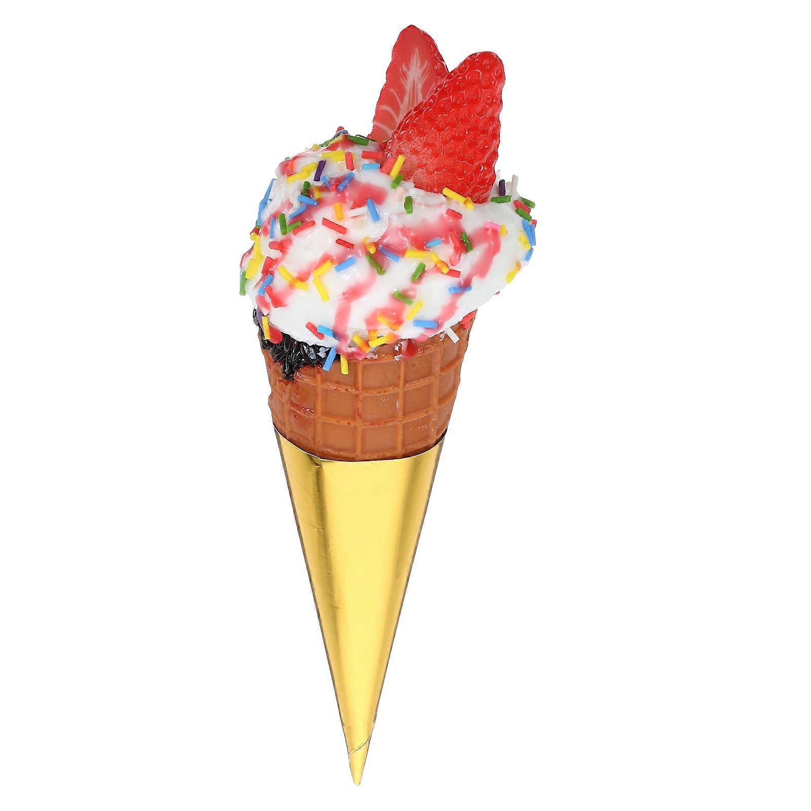 Artificial Ice Cream Ice Cream Cone Prop for Decoration 2Pcs Multi Color