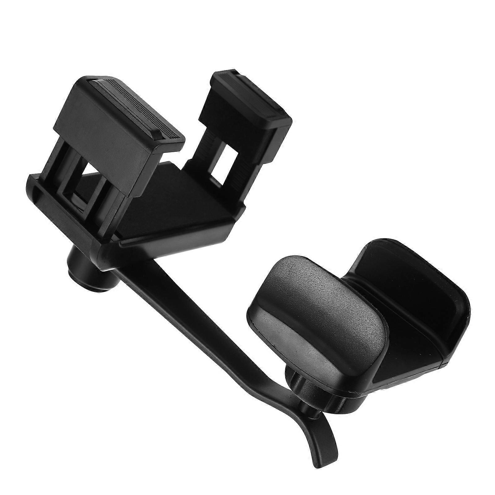 2Pcs Car Rearview Mirror Phone Rack for Navigation Clip in Black ABS