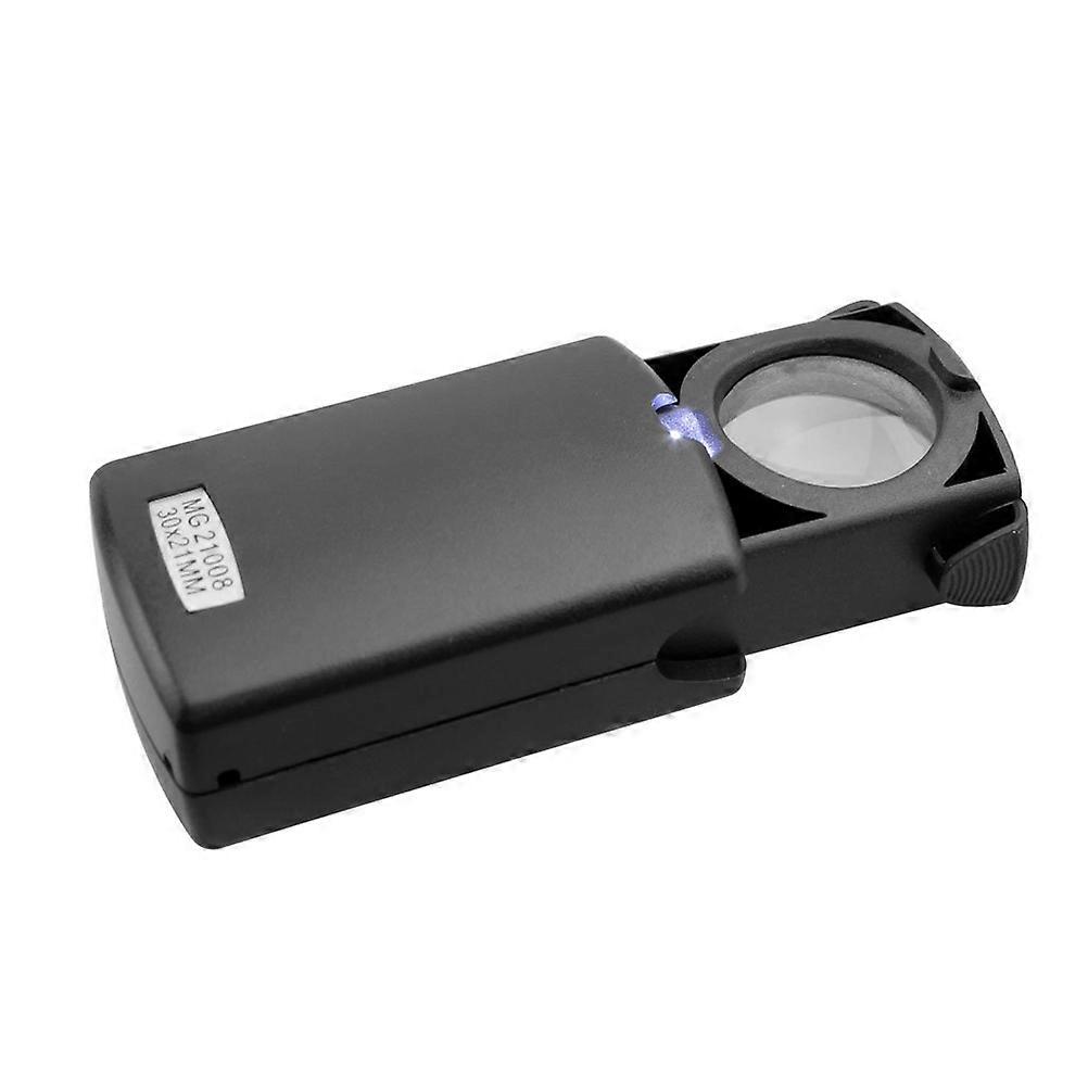 Jewelry Magnifier 30x LED Lighted Magnifying Glass Loupe Pull-Type Portable