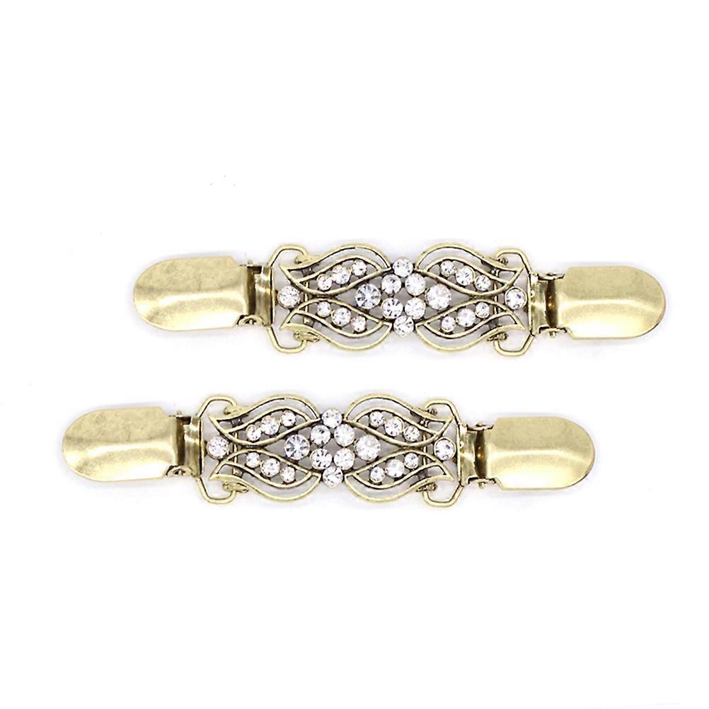 Alloy Diamond Clips Elegant Shawl Clips for Woman Use 2Pcs Set
