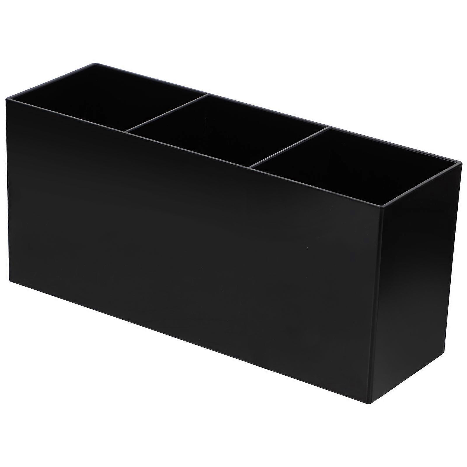 Acrylic Lipstick Holder for Storage Use with 3 Grids 2Pcs Black