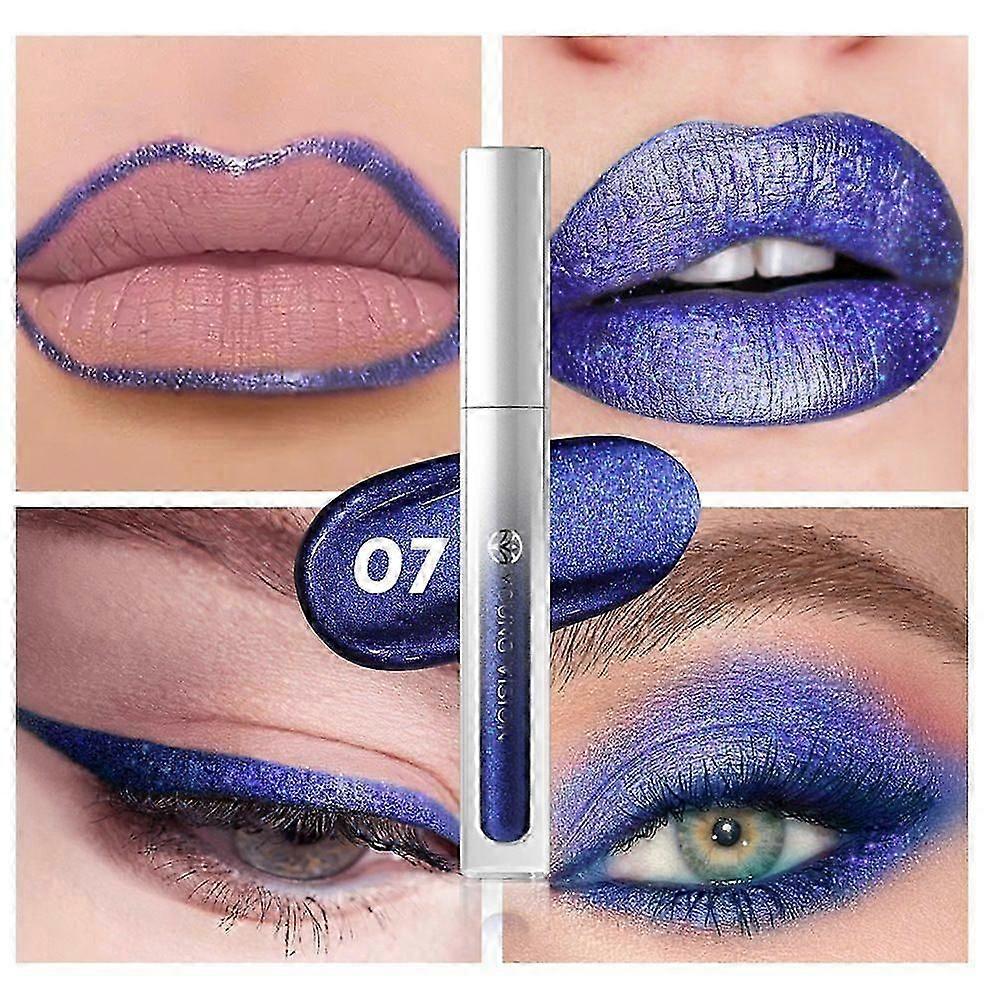 Lipgloss in 14 schimmernden Farben, antihaftbeschichteter Lipgloss, Face Multi-Purpose Pearlescent Liquid Eyeshadow, langanhaltender wasserfester, wischfester Liquid L