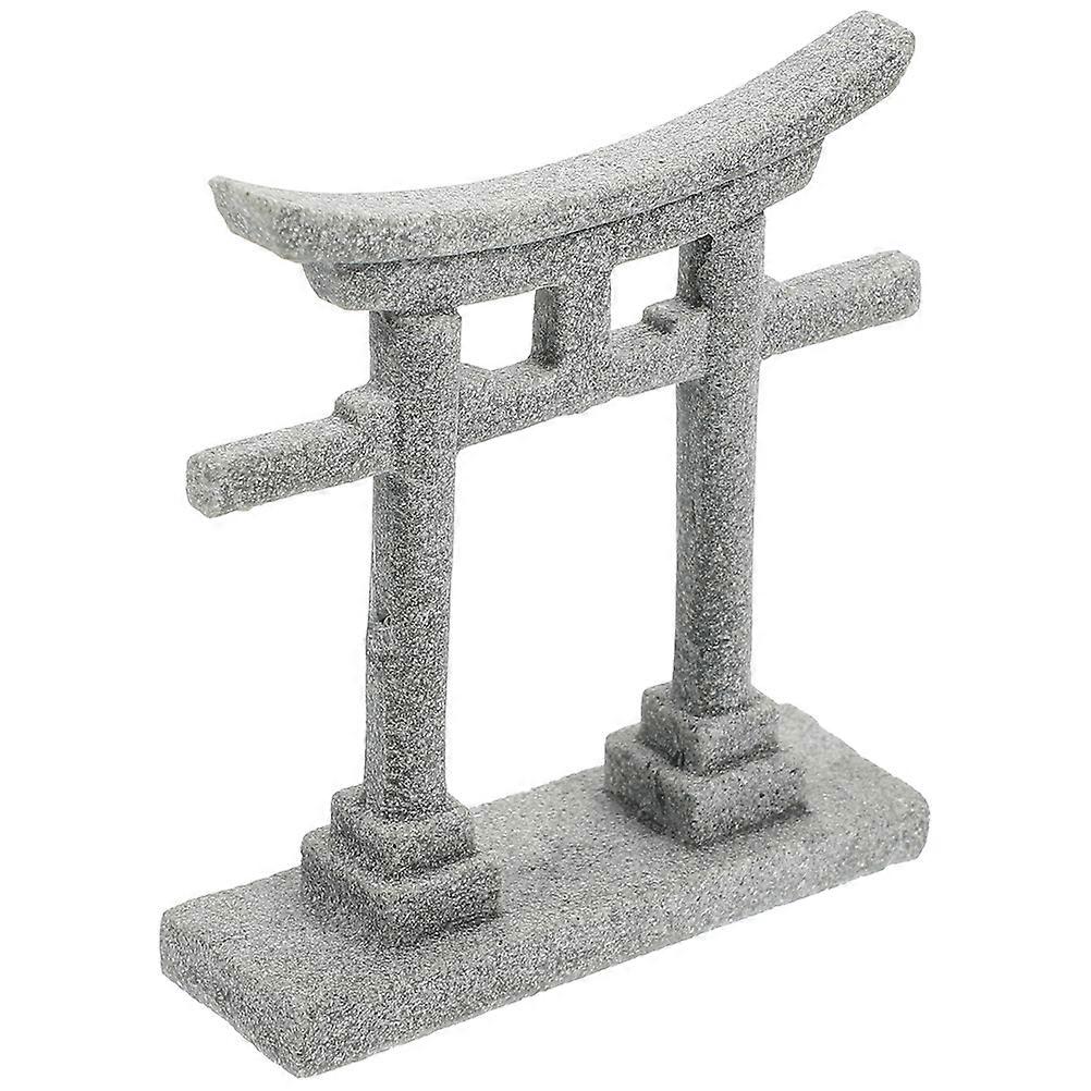 Simulated Japanese Gate Mini House Decor Stone Sculpture 9Pcs