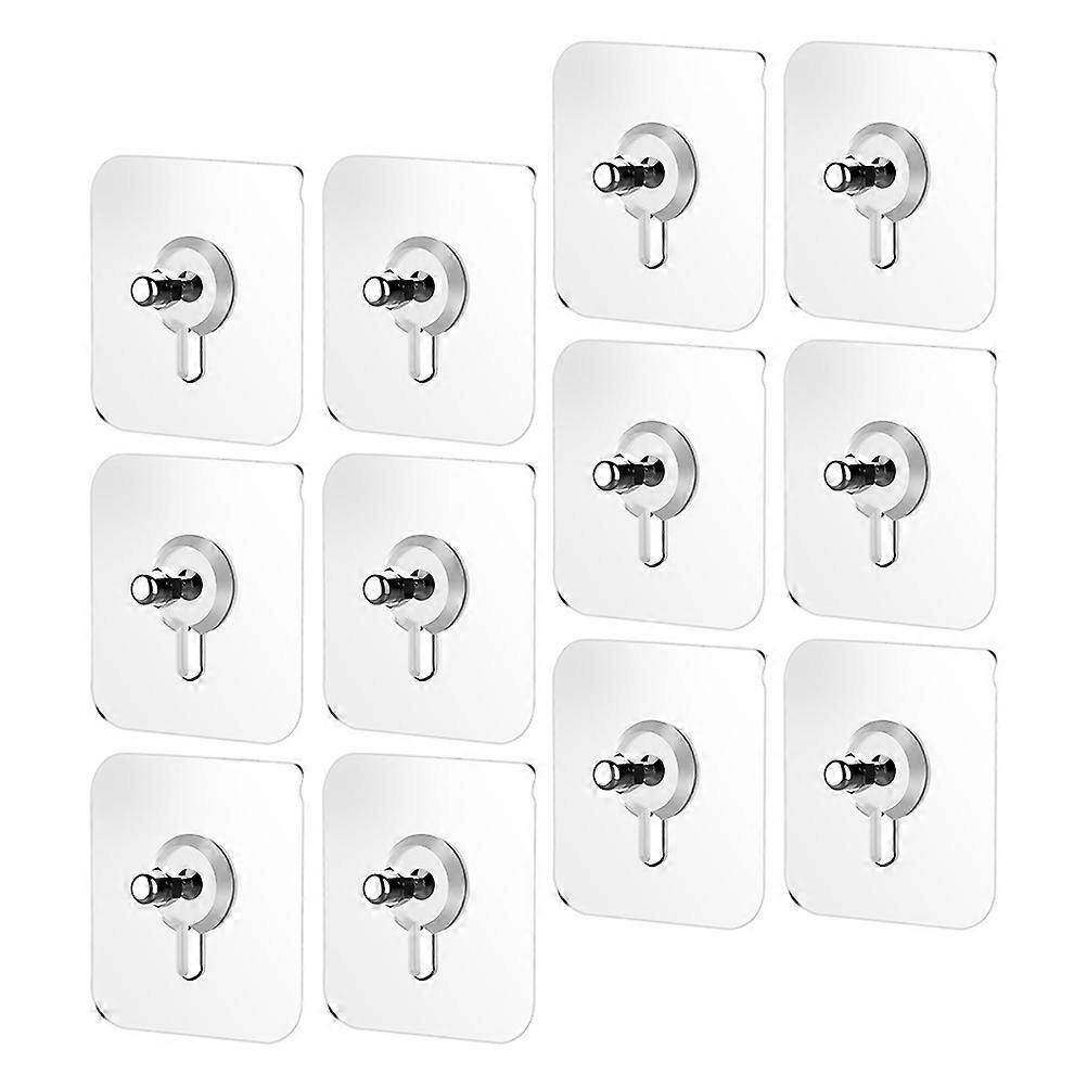 100Pcs Self-Adhesive Hanging Screw Sticker for Wall Hanger White