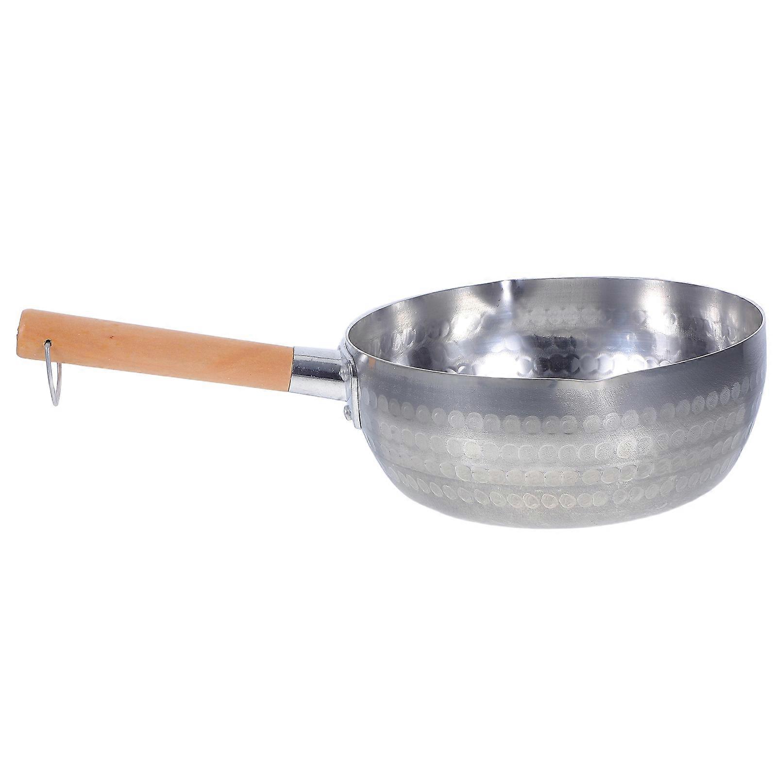 Japanese Thickened Aluminium Flat Bottom Pan 3Pcs With Wooden Handle For Open Flame Cooking Ideal For Camping And Kitchen Use 35.50X20.00X8.00CM